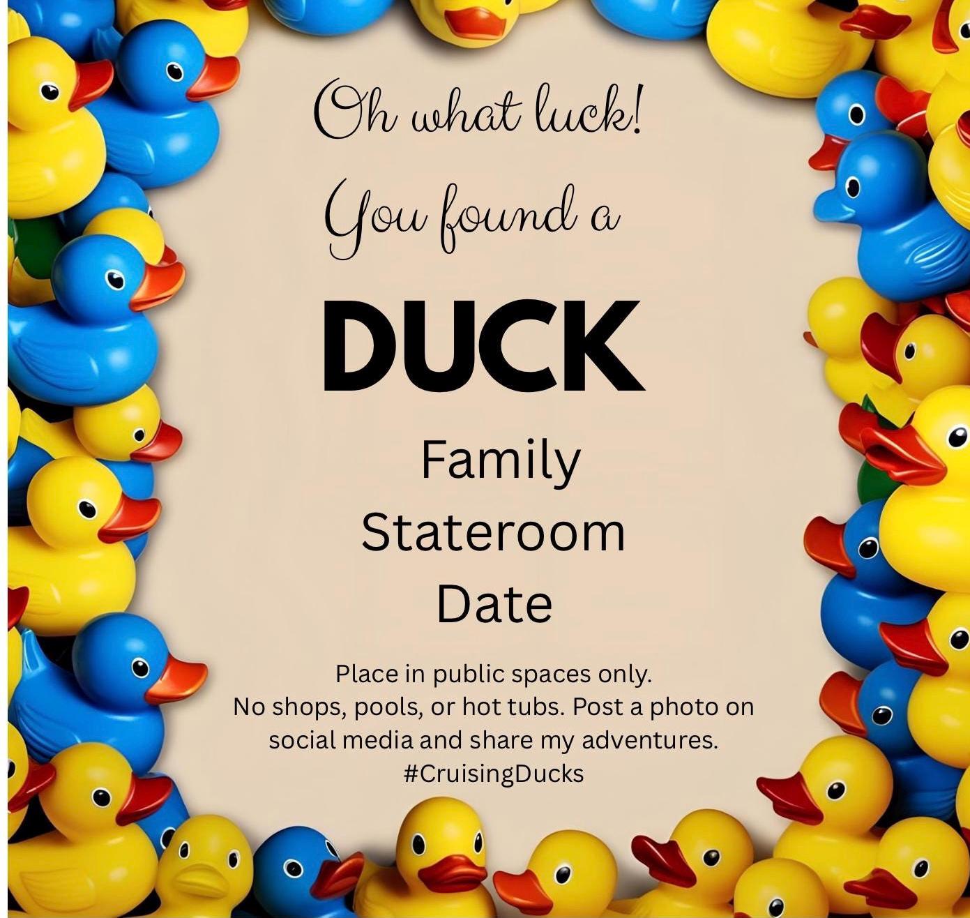 Cruising Duck Tags – Printed Cruise Cards – Personalized or Fill-in – “Oh What Luck! You Found a Duck!” – Rubber Duck Cruise Game – Fish Ext