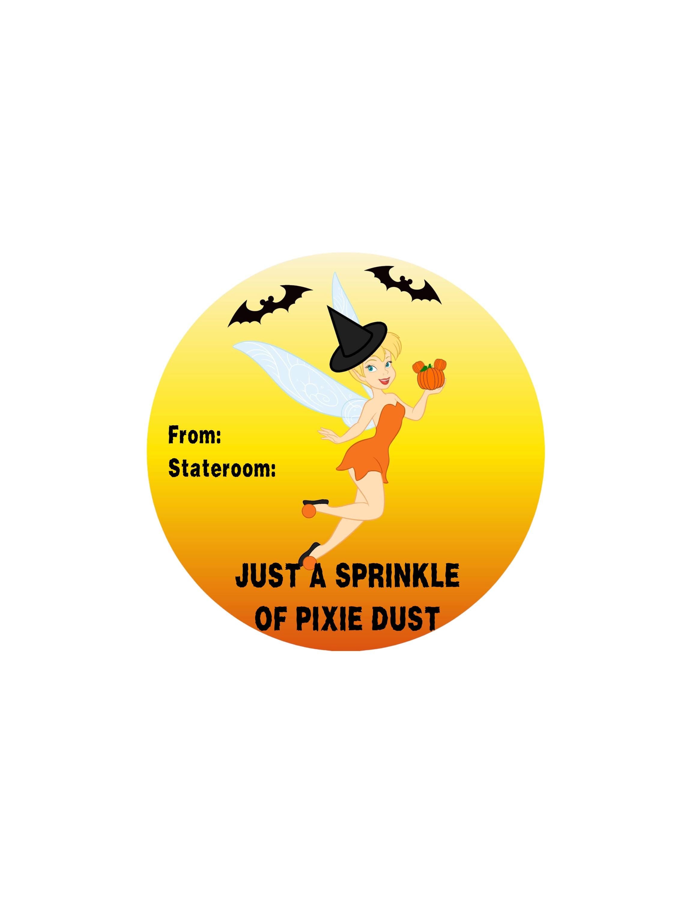 Halloween Disney Cruise Stickers | Pixie Dust Gift Tags | Fish Extender Gift | Personalized Cruise Sticker | Door Magnet