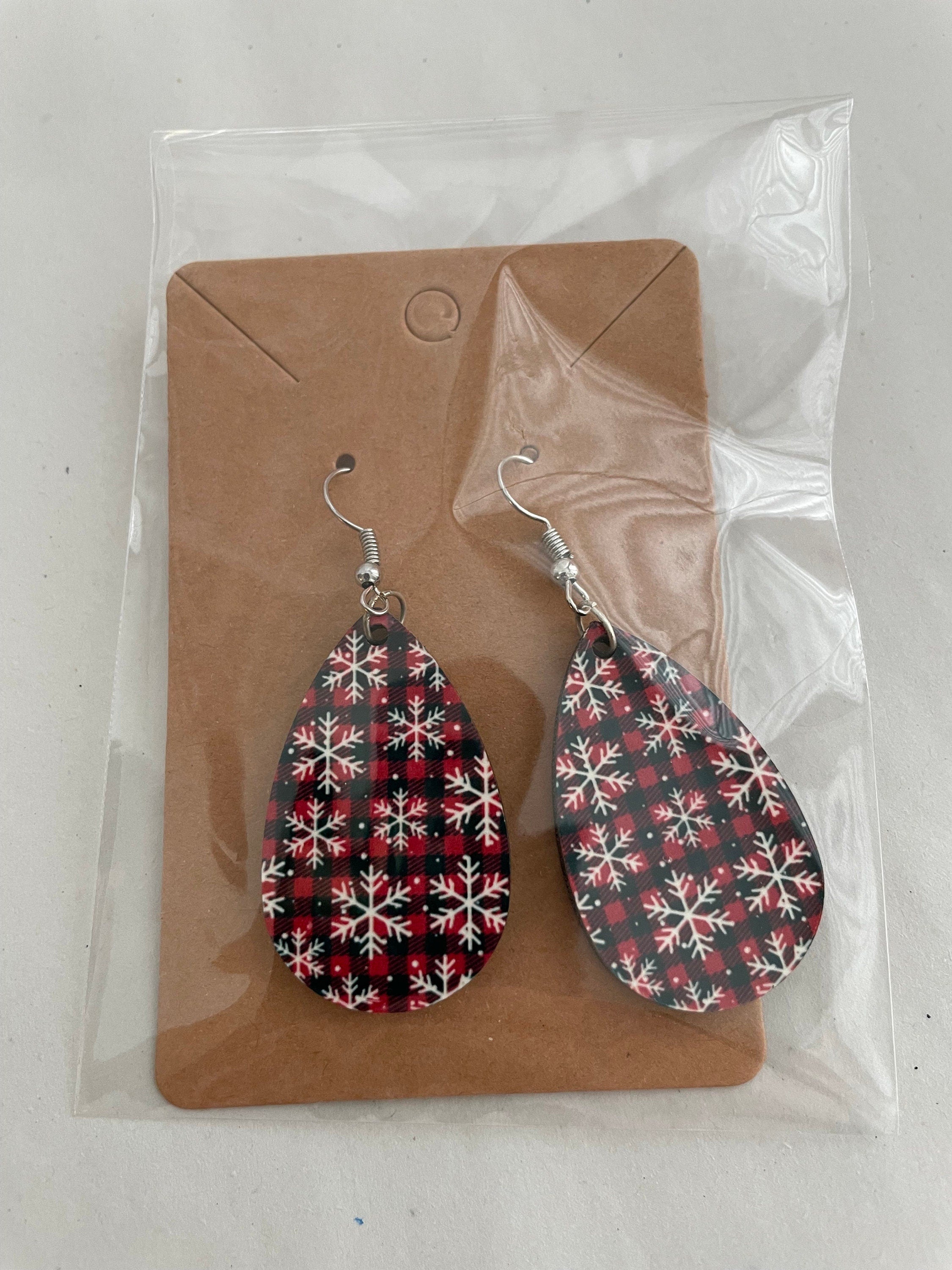 Christmas winter double sided earrings