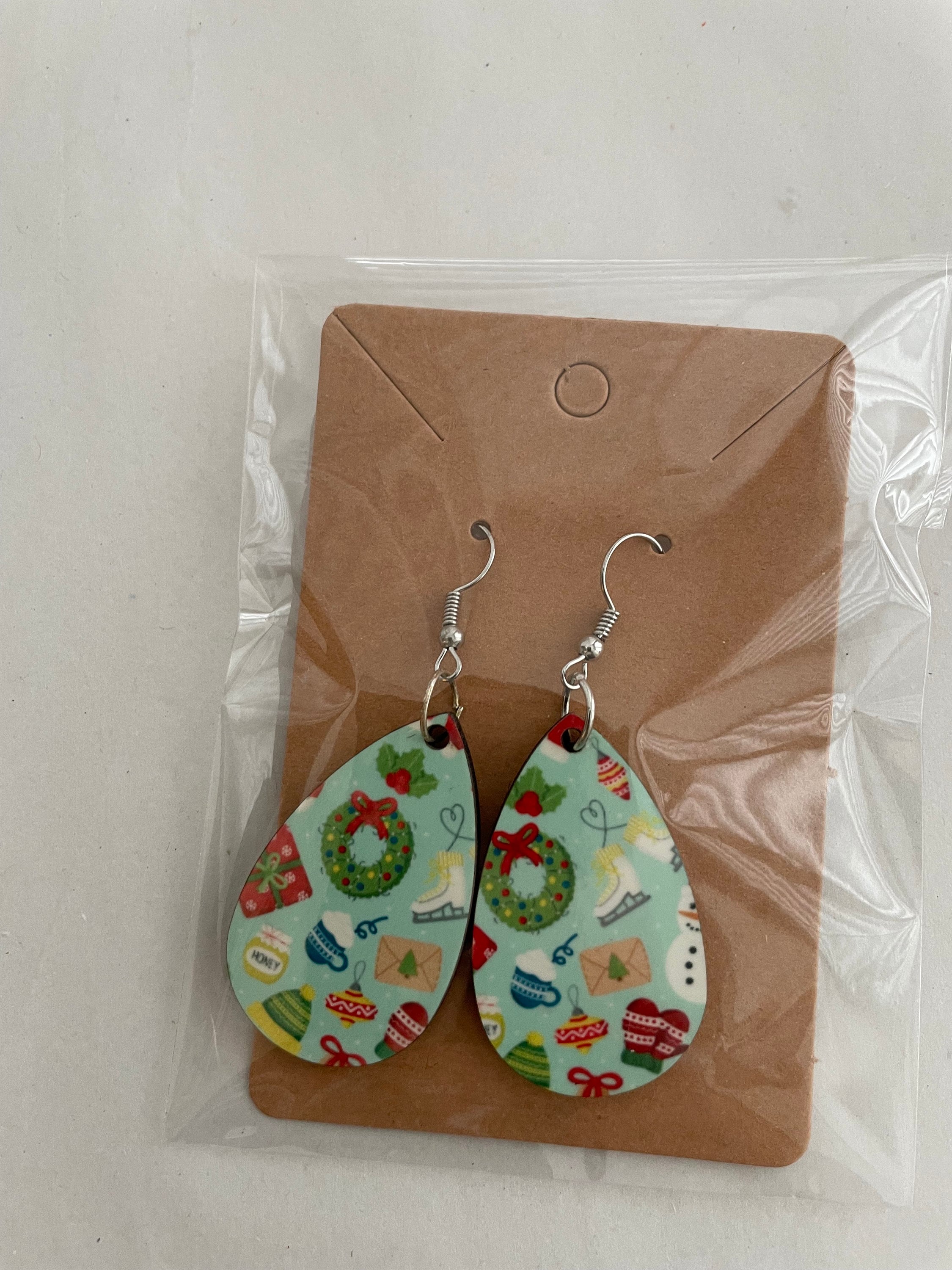 Christmas winter double sided earrings