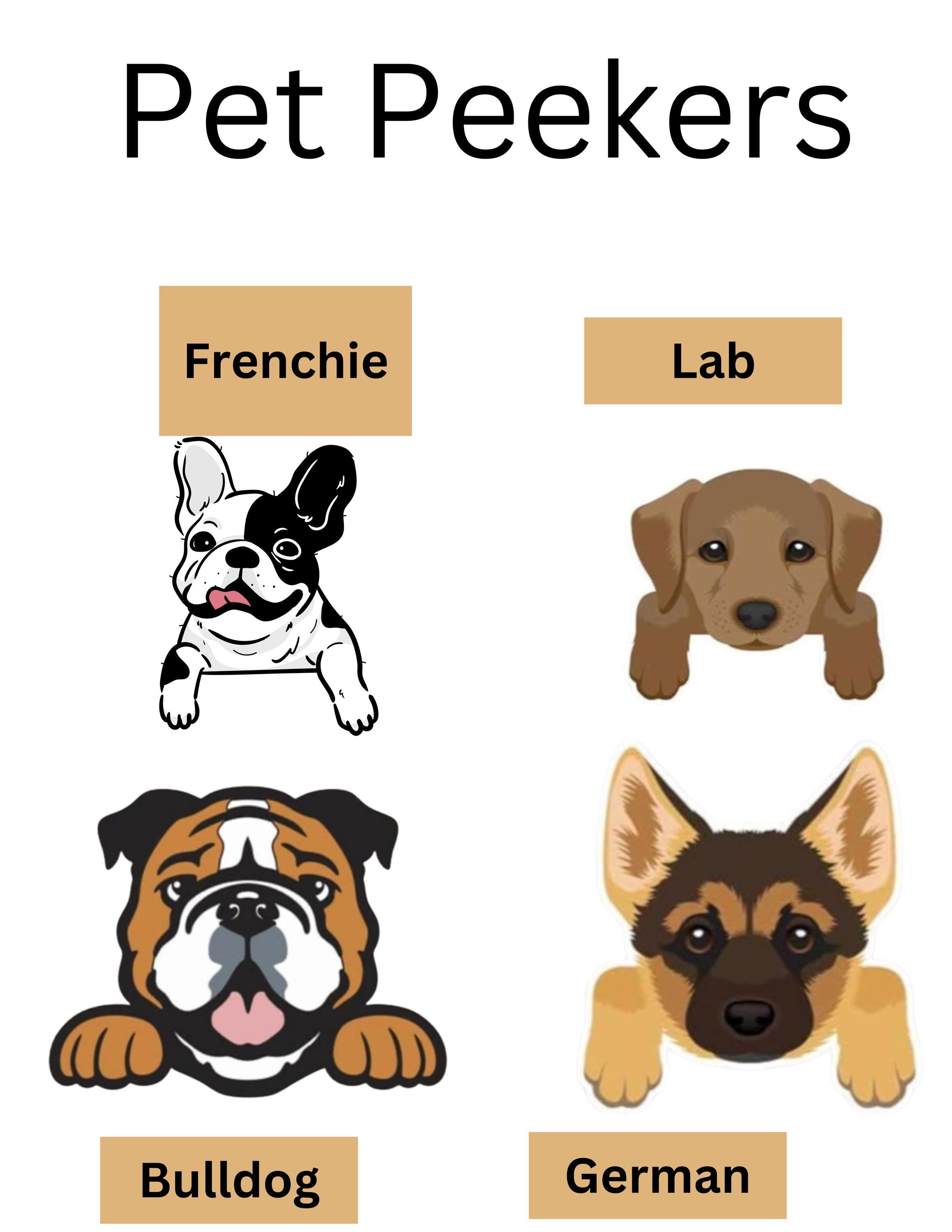 Pet Peekers sticker or magnet.  For that pet lover!