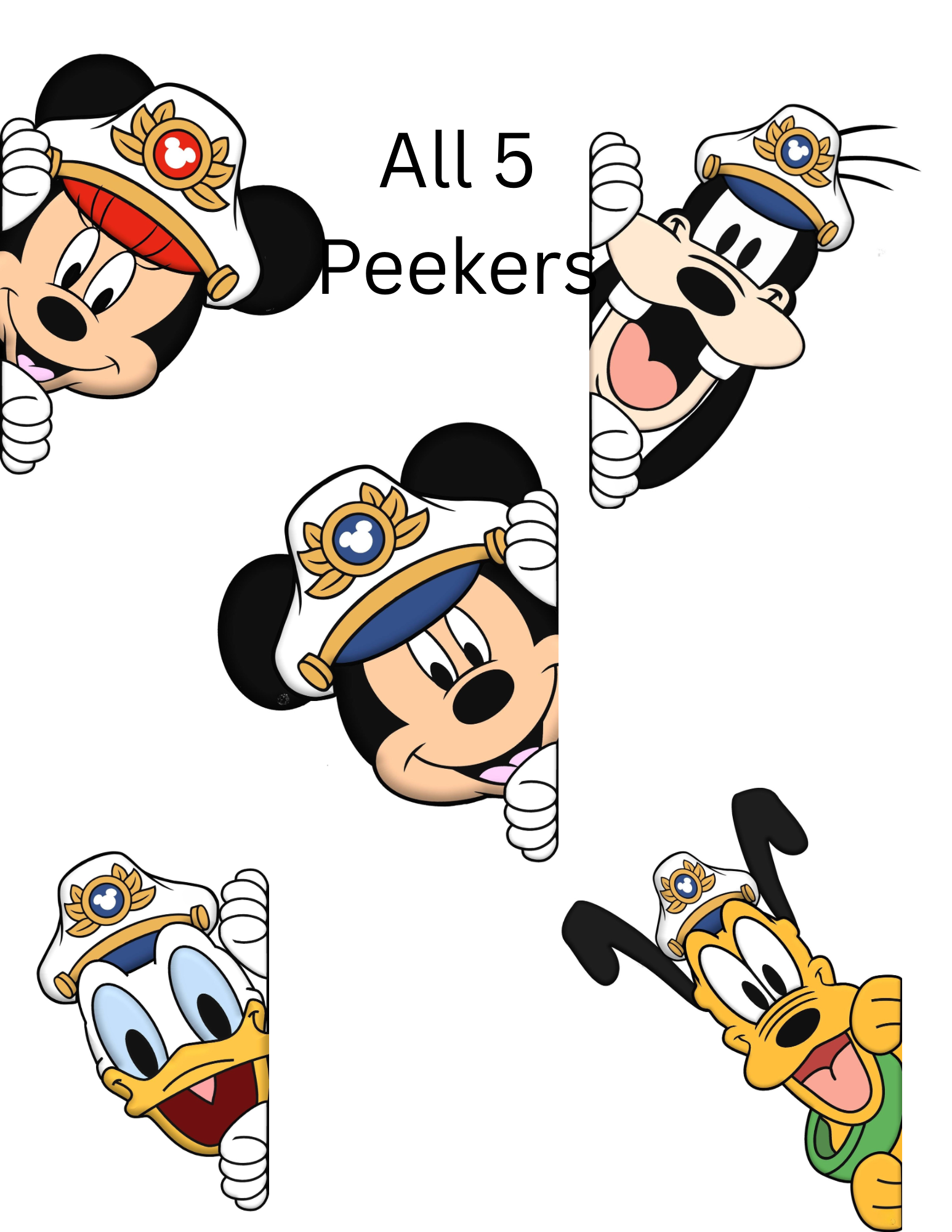 Disney Cruise Mickey and Friends Captain peeker magnets for stateroom door T