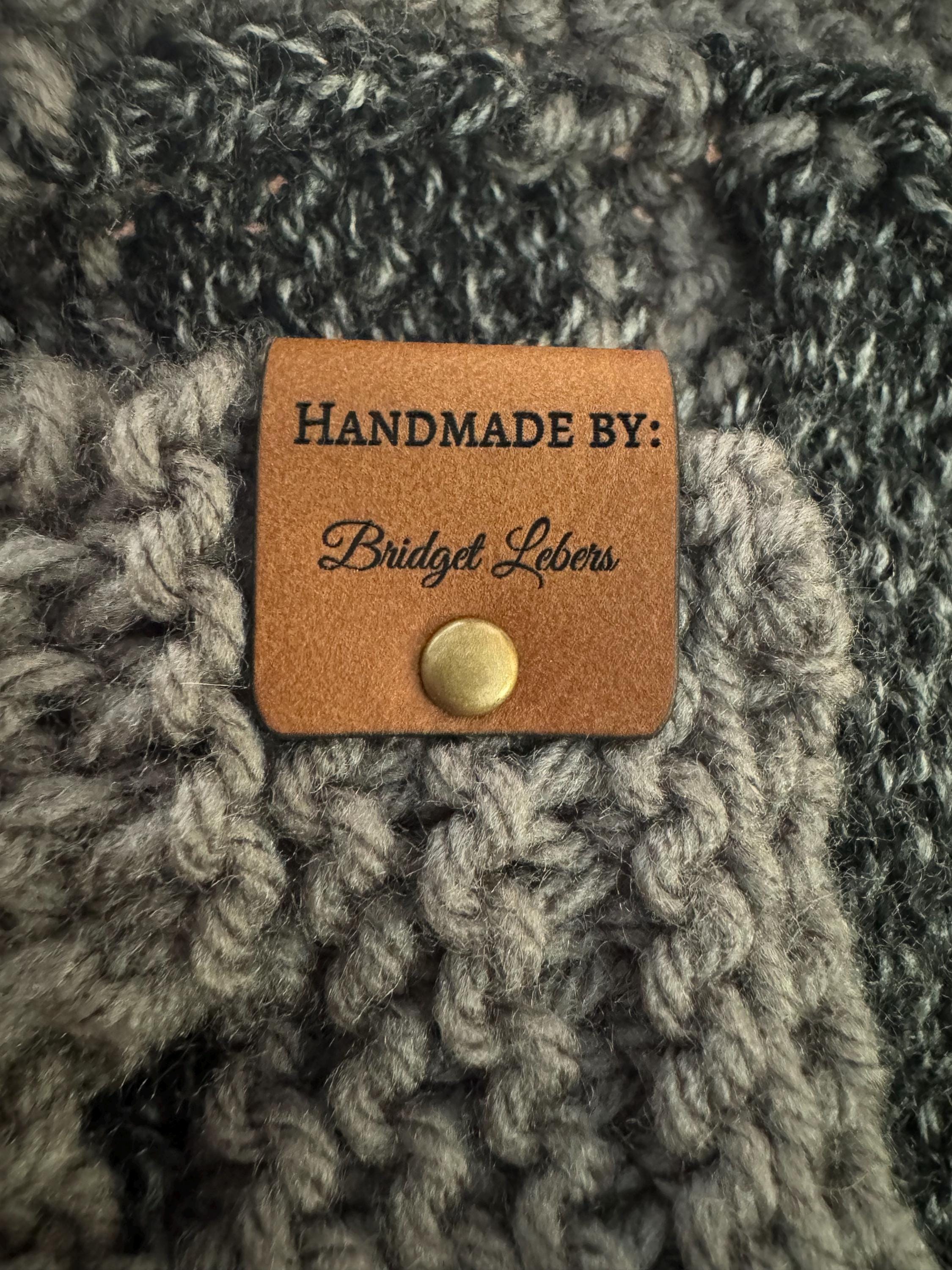 Set of 10 leatherette laser engraved personalized tags with hardware