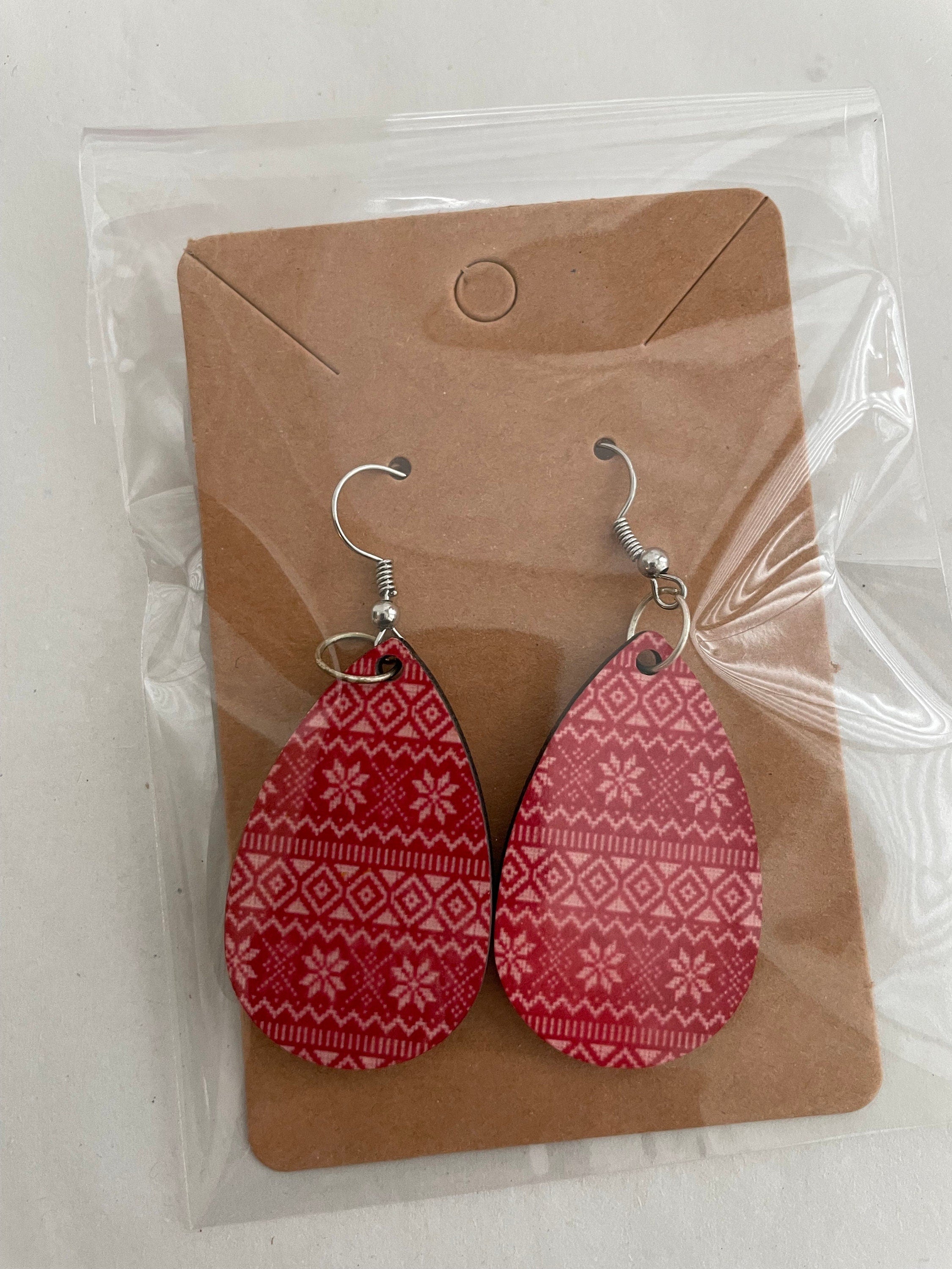 Christmas winter double sided earrings