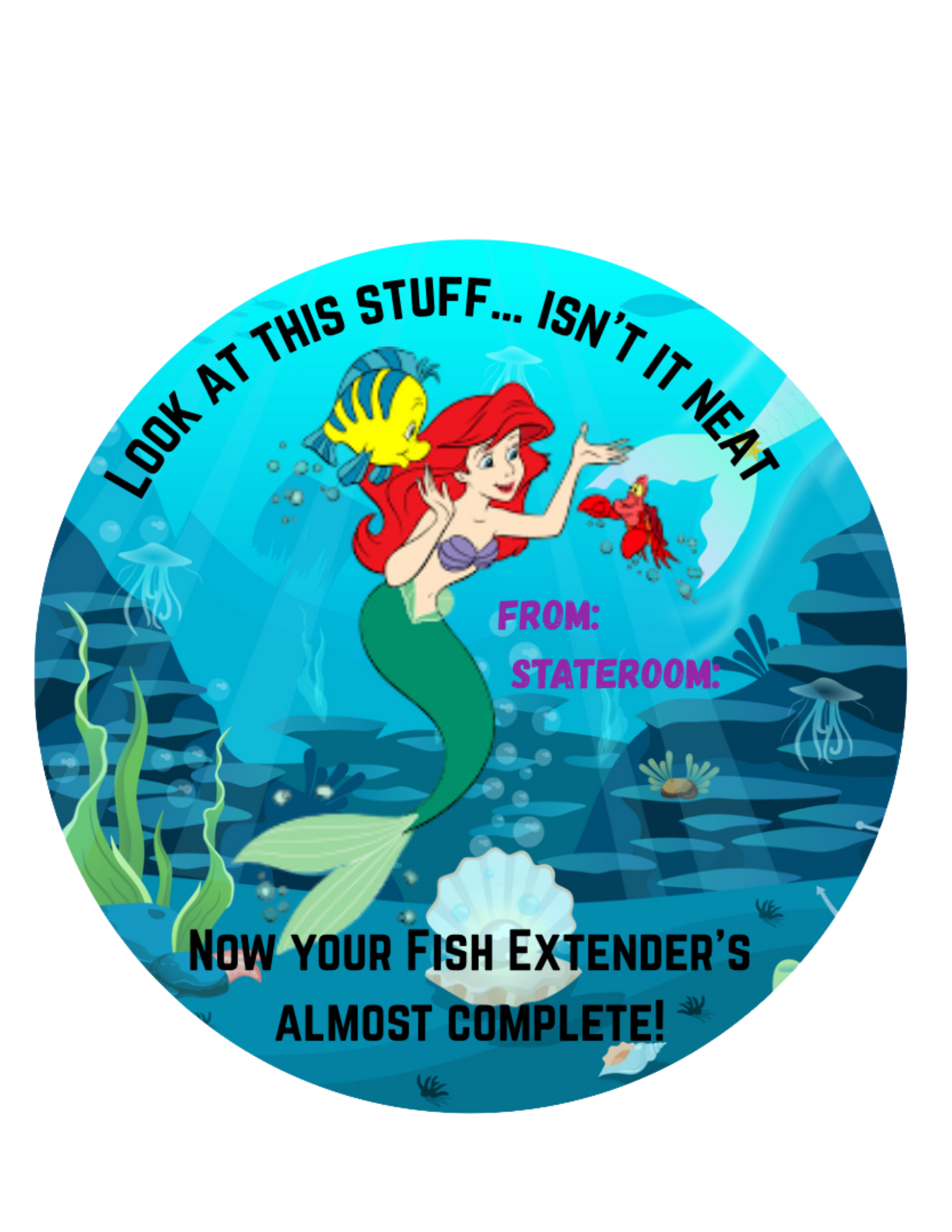 Disney Cruise Fish Extender Gift Stickers – Teacup & Under-the-Sea Themes | Personalized Labels for FE Exchange | Alice in Wonderland, Littl