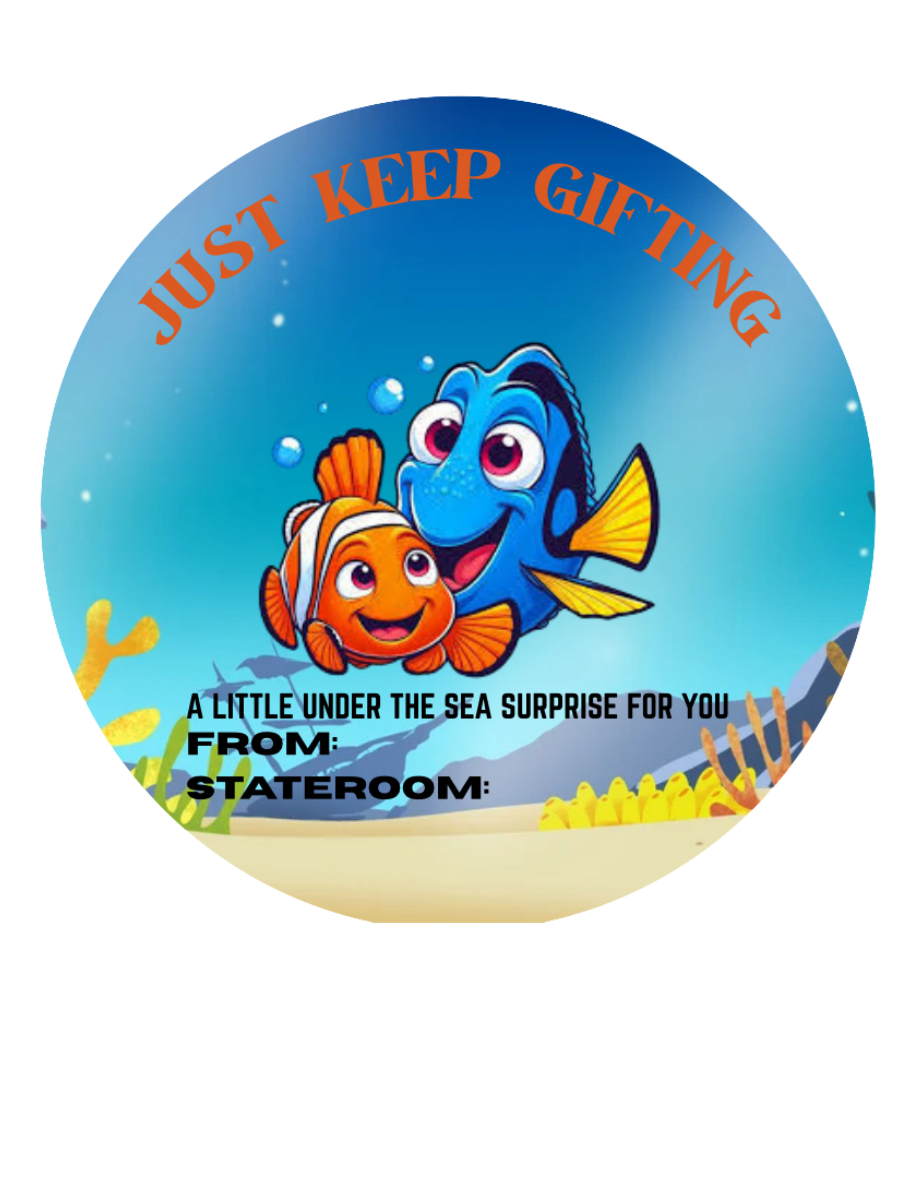 Disney Cruise Fish Extender Gift Stickers – Teacup & Under-the-Sea Themes | Personalized Labels for FE Exchange | Alice in Wonderland, Littl