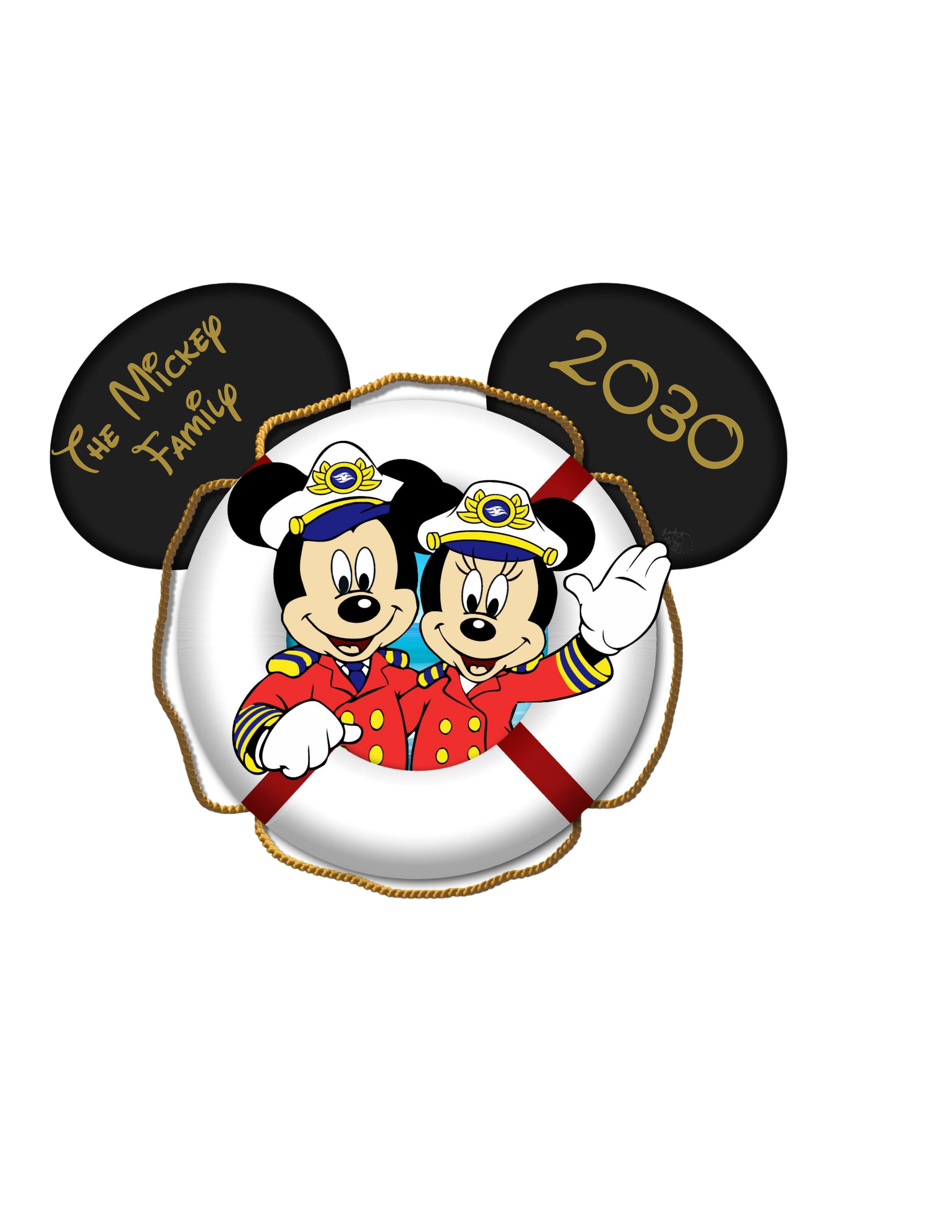 Disney Cruise Family Door Magnets – Captain Mickey & Minnie Life Rings – Personalized 6.5”