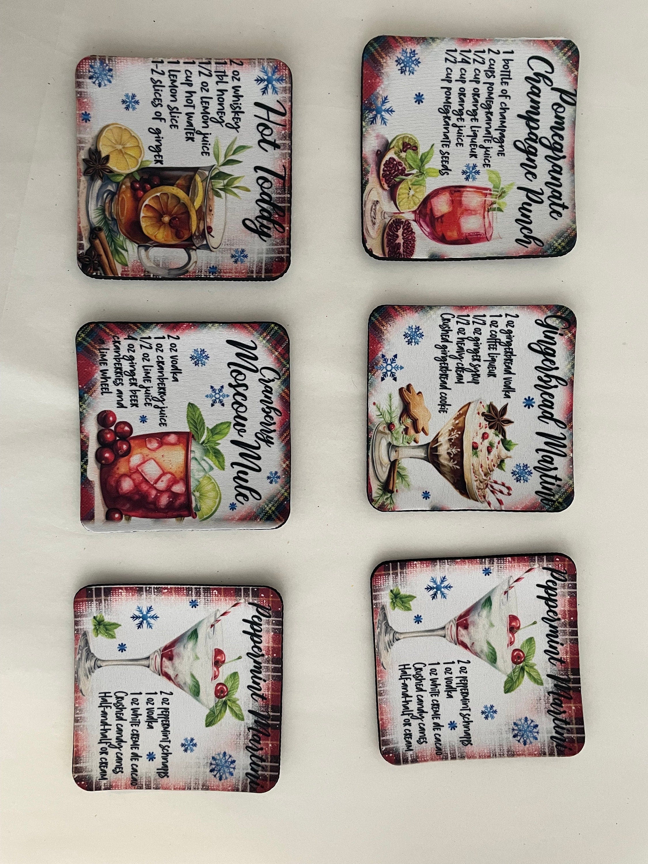 Christmas Drink Coasters for neighbor friend teacher