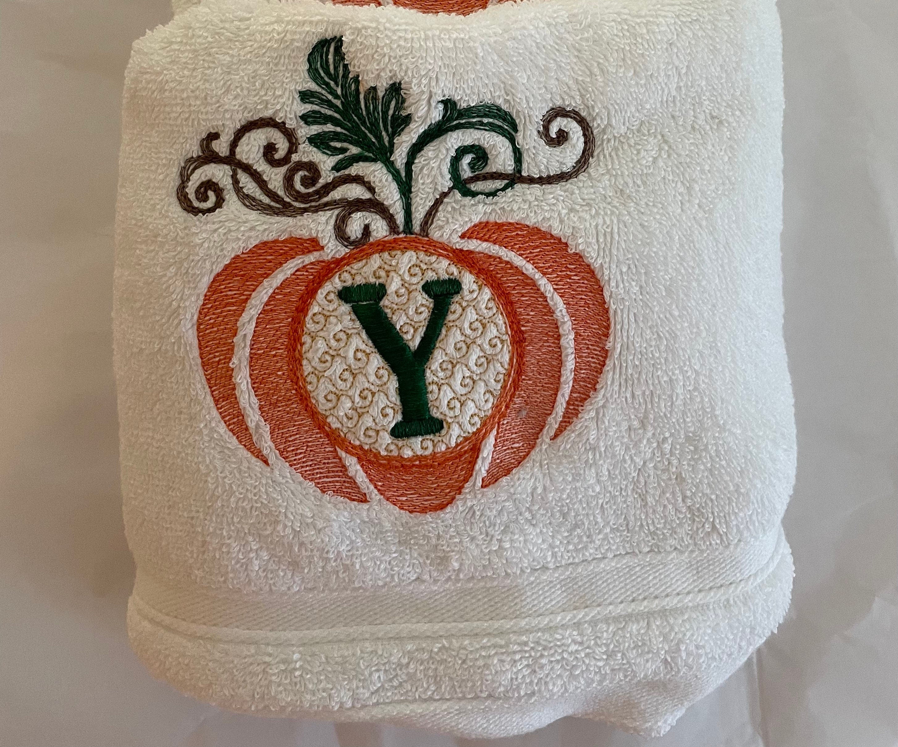 Personalized Autumn/Fall/Halloween/Thanksgiving Pumpkin Hand Towel