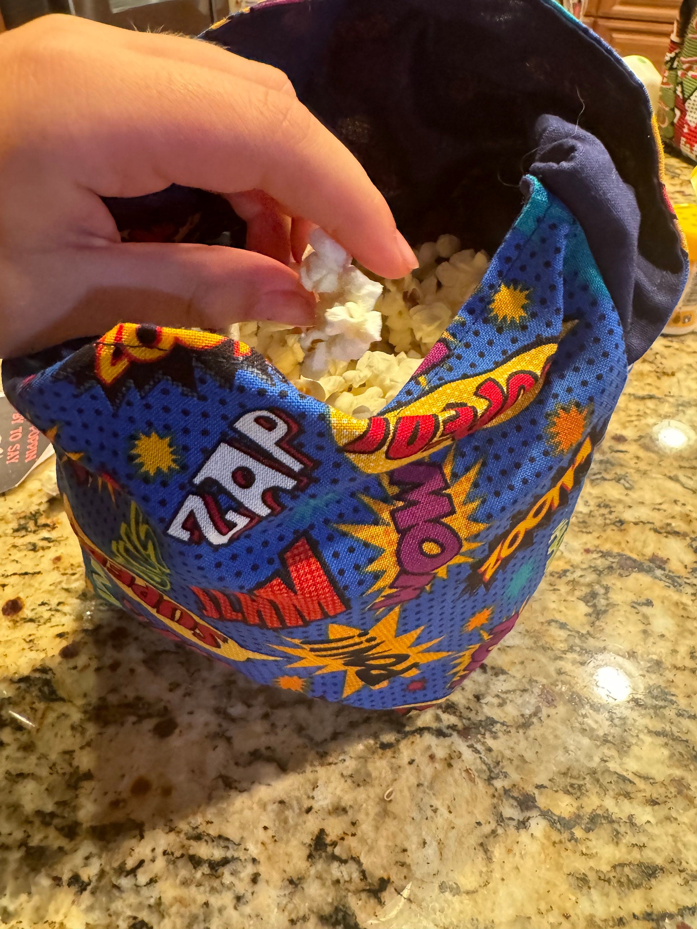 Re-usable popcorn bag for neighbors, friends, teacher gift