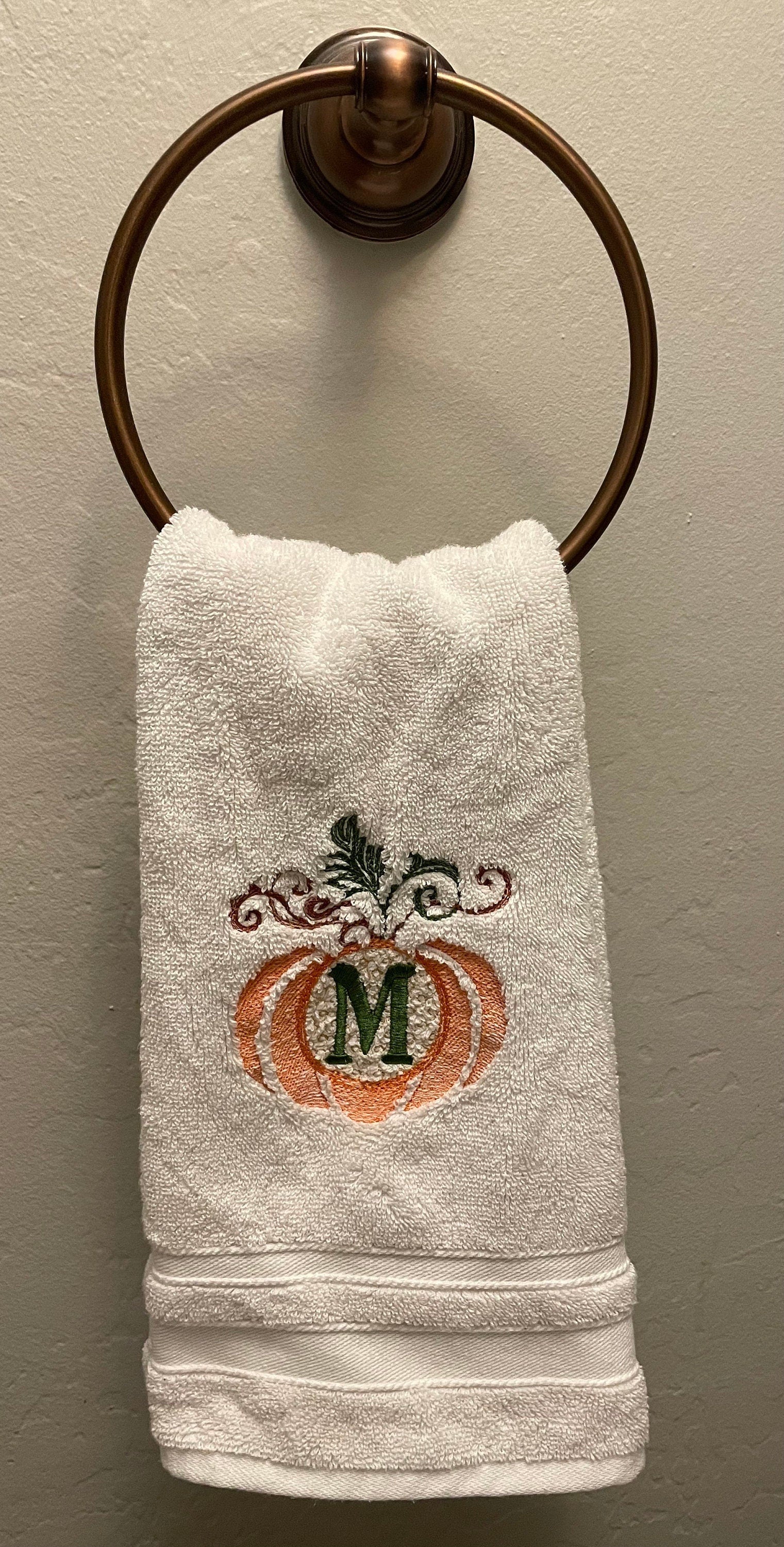 Personalized Autumn/Fall/Halloween/Thanksgiving Pumpkin Hand Towel