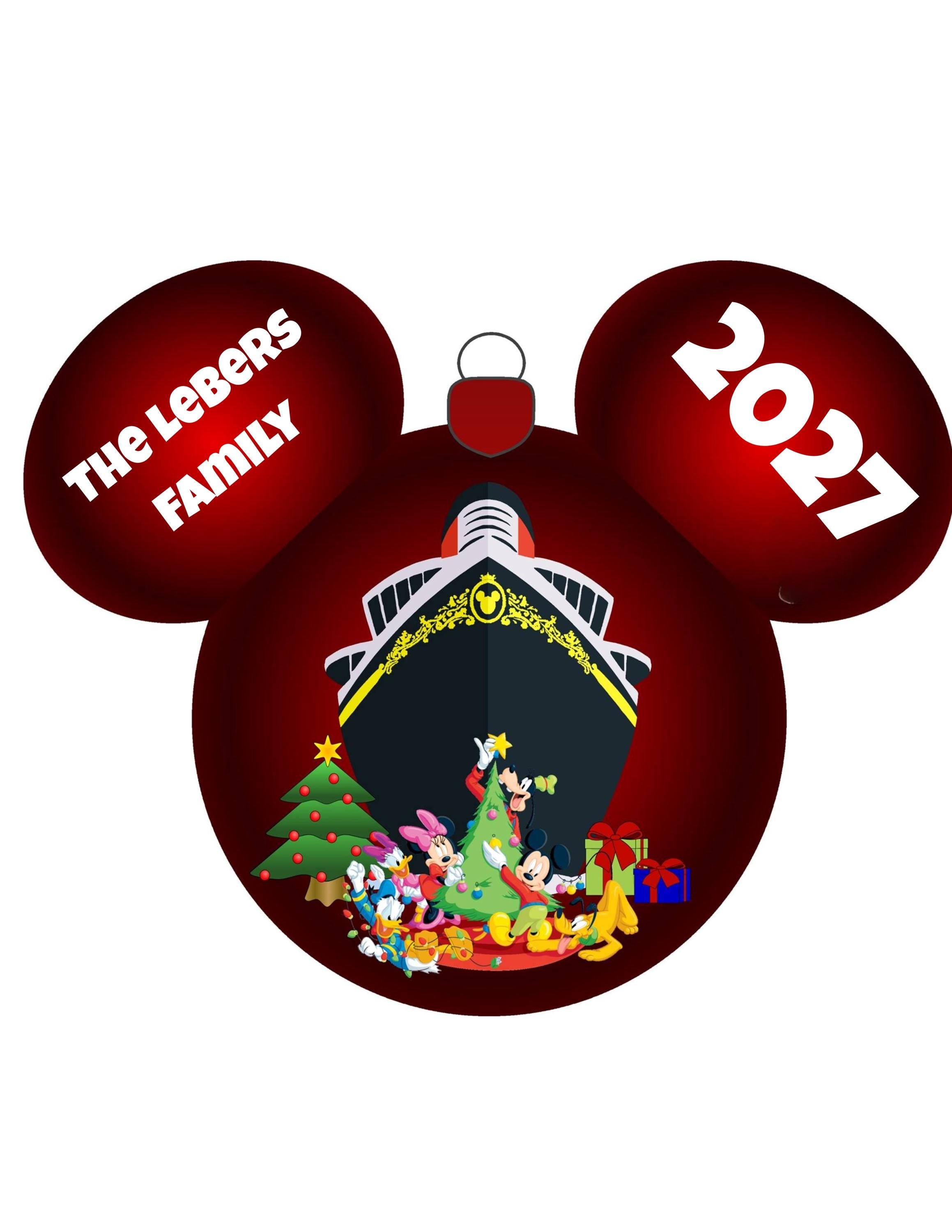 Personalized Disney Cruise Christmas Door Magnet | Mickey Ornament | Santa Belt | Villains | Porthole | Cruise Holiday Decor