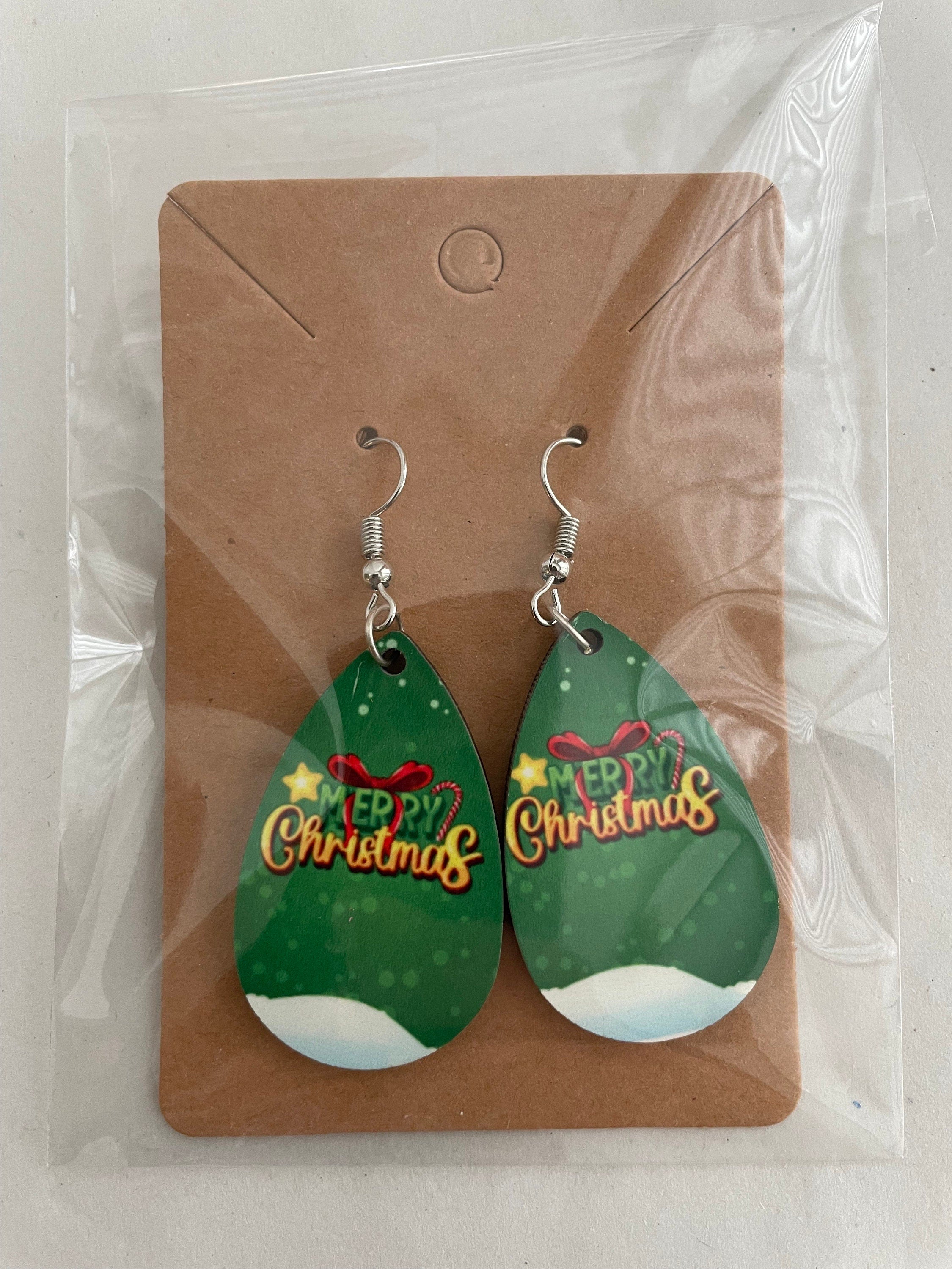Christmas winter double sided earrings