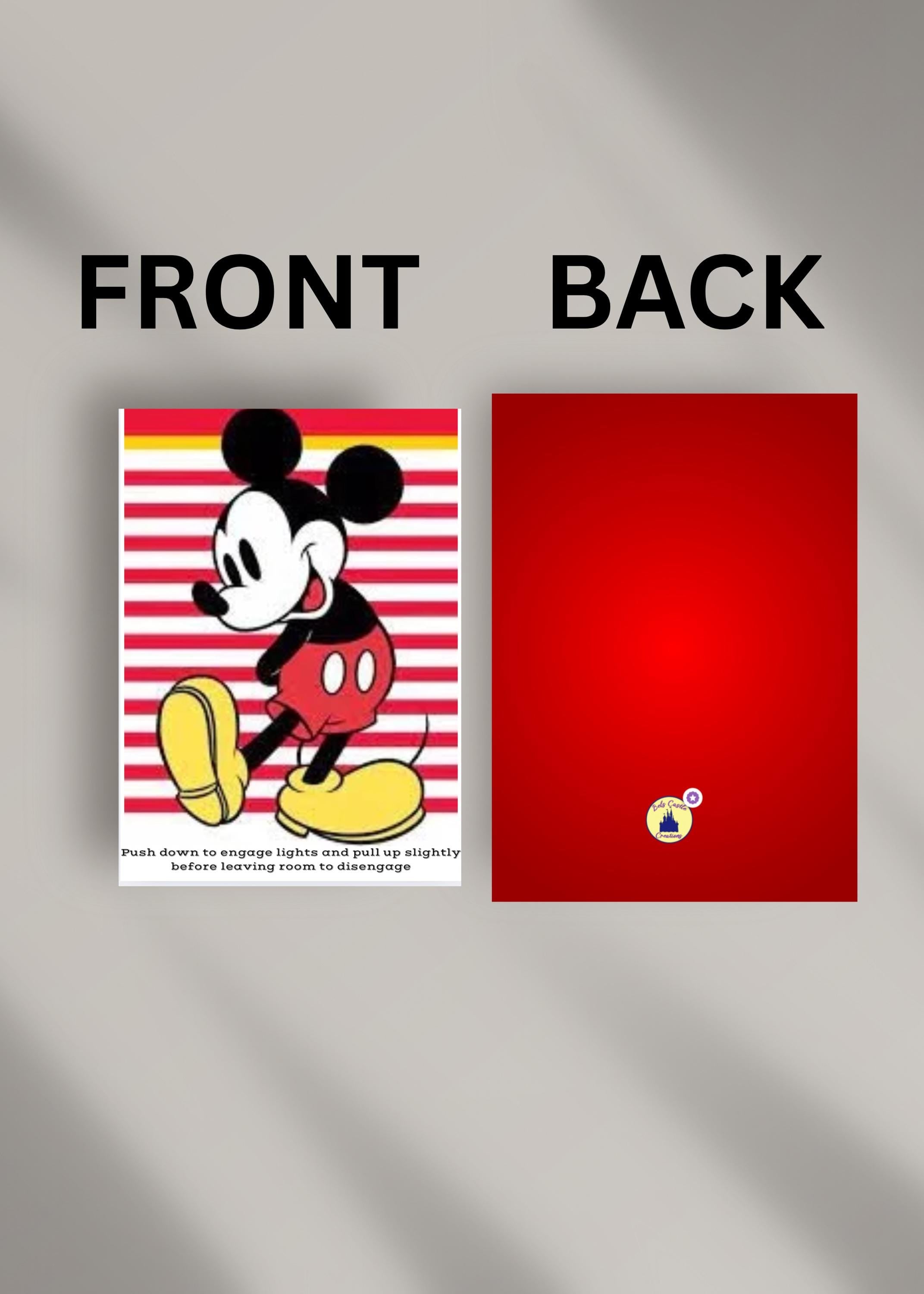 Disney-Themed Power Slot Card | Cruise & Hotel Room Key Slot Insert | Reusable Cruise Accessory | Bels Castle Creations