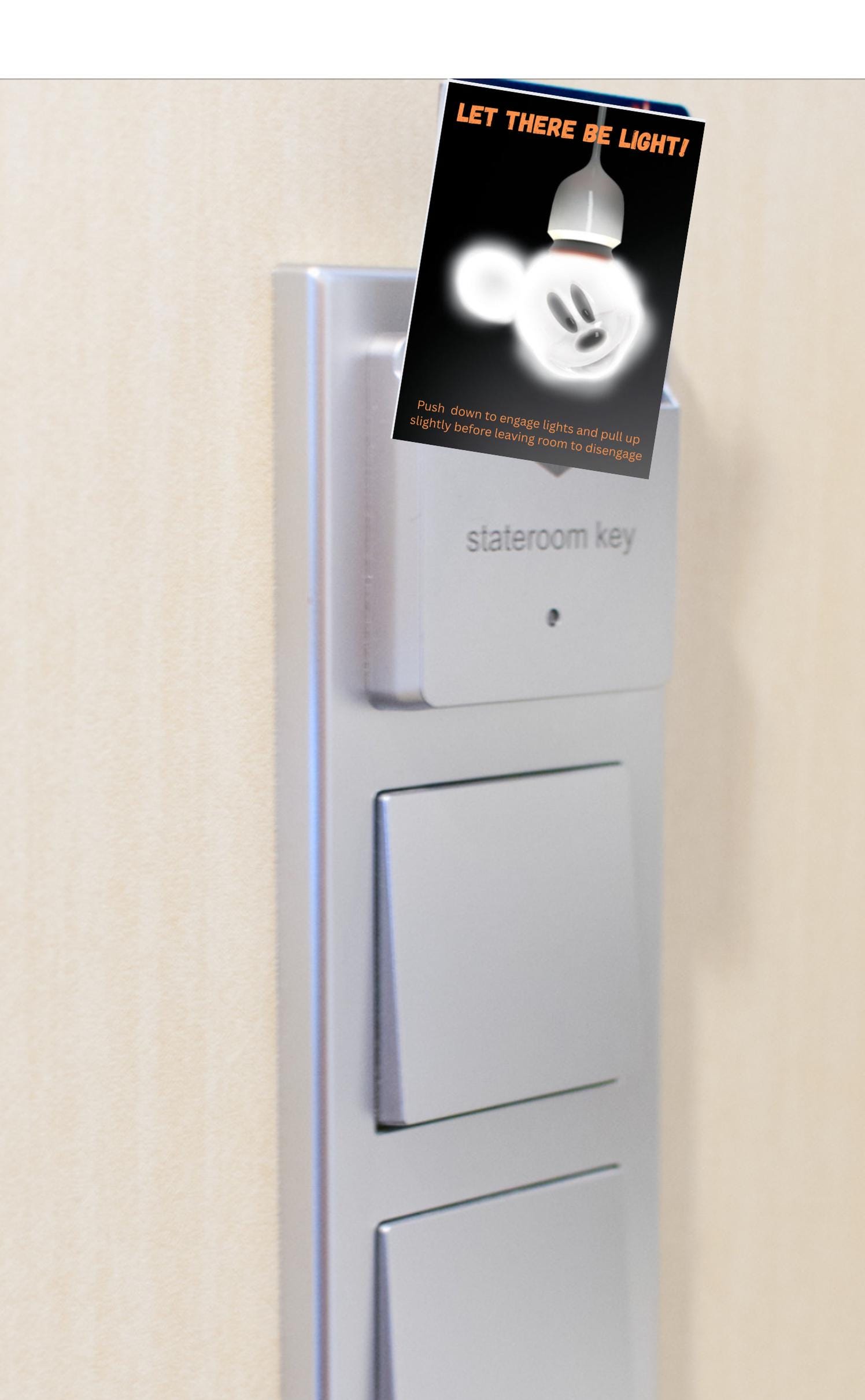 Mickey Themed Power slot Card Cruise and hotel room key slot insert reusable cruise accessory Bels Castle Creations