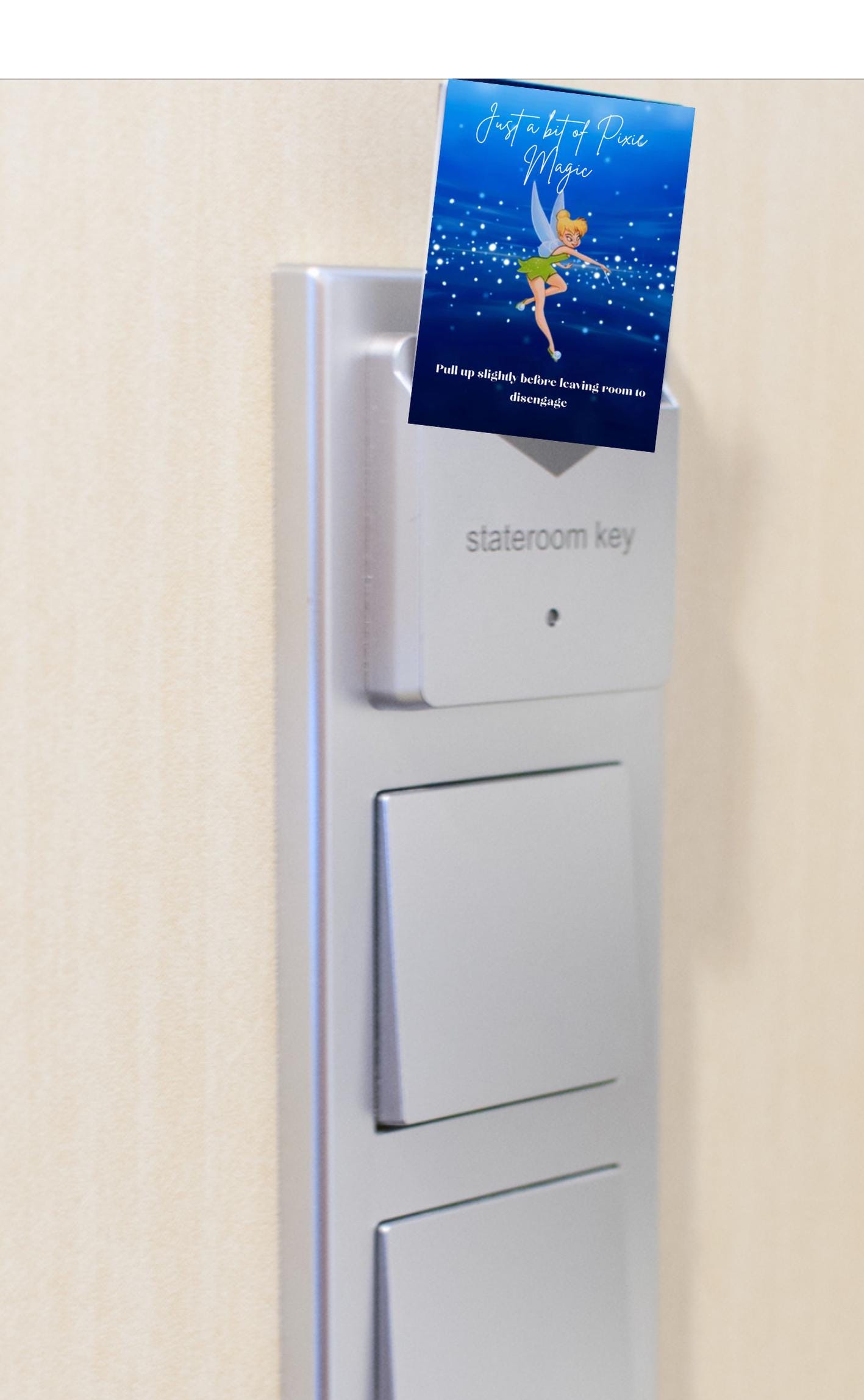 Tinkerbell Themed Power slot Card Cruise and hotel room key slot insert reusable cruise accessory Bels Castle Creations