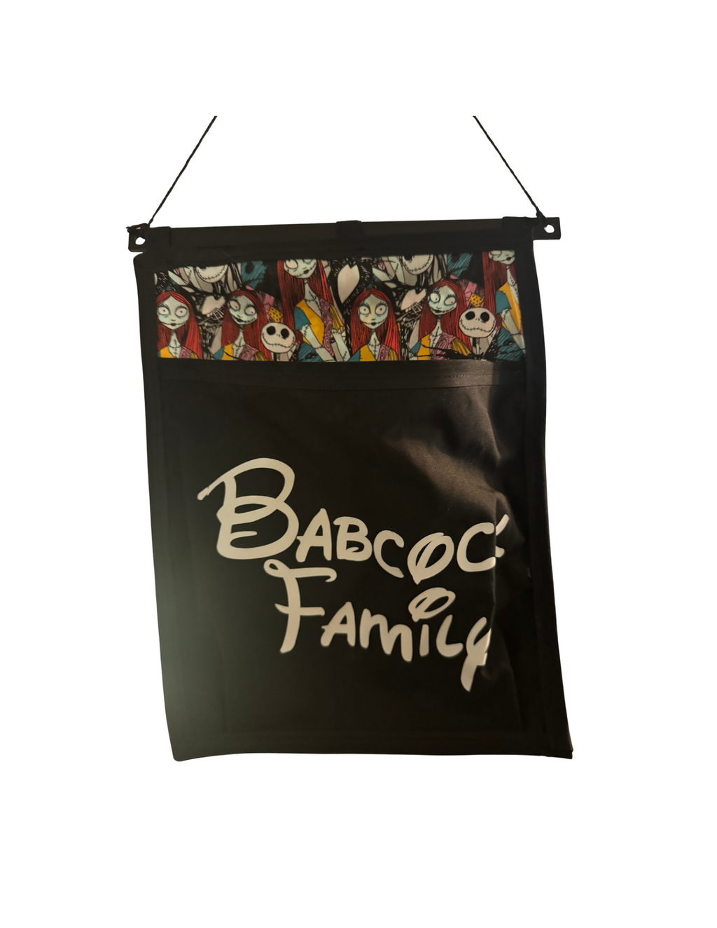 Nightmare Before Christmas Fish Extender – Disney Cruise Door Pocket Hanger & Gift Exchange Organizer Jack and Sally personalized embroidered or HTV