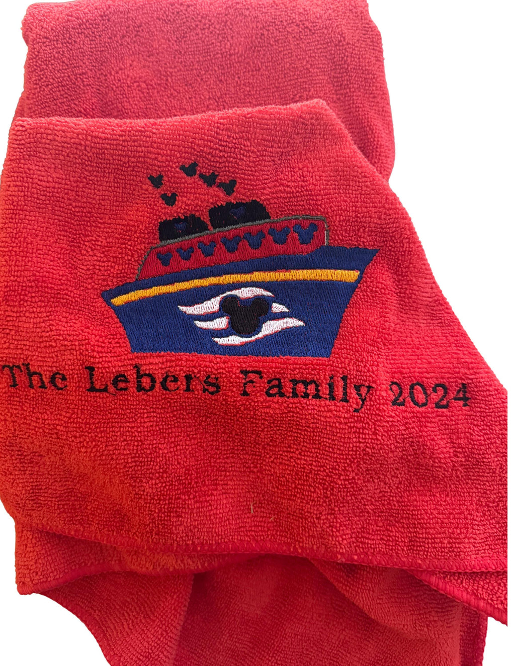 Personalized embroidered Disney Cruise Towel for Fish extender pixie dust or gift