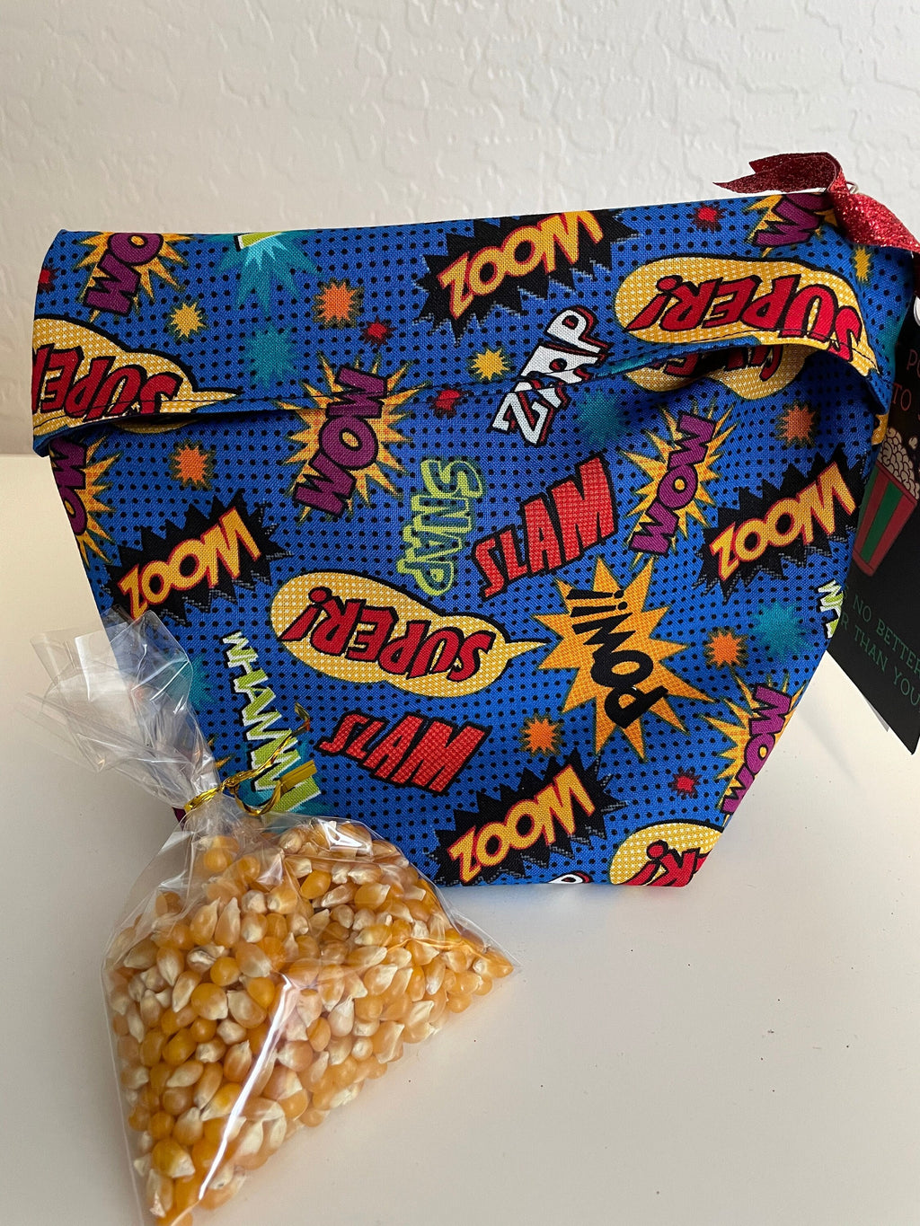 Re-usable popcorn bag for neighbors, friends, teacher gift