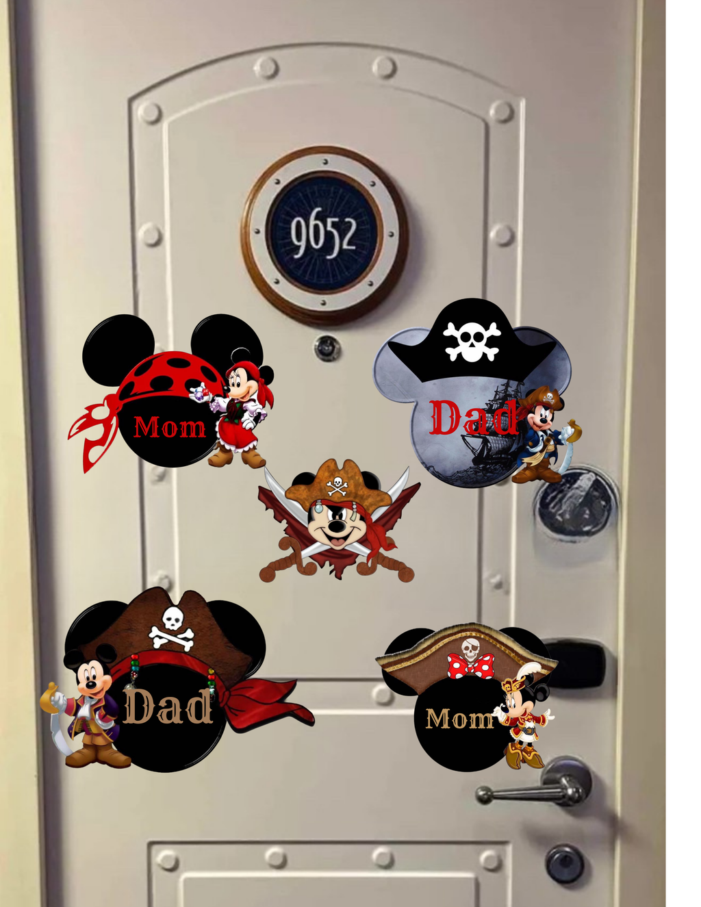 Pirate Family Disney Cruise Magnets – Personalized Mickey & Minnie Stateroom Door Décor