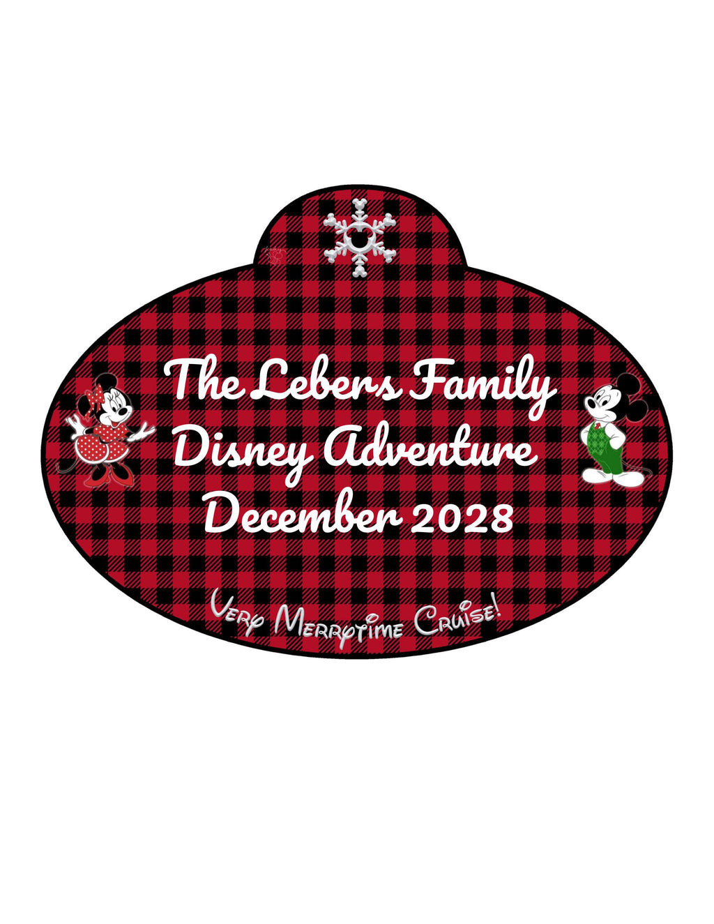Personalized Disney Cruise Christmas Door Magnet | Mickey Ornament | Santa Belt | Villains | Porthole | Cruise Holiday Decor
