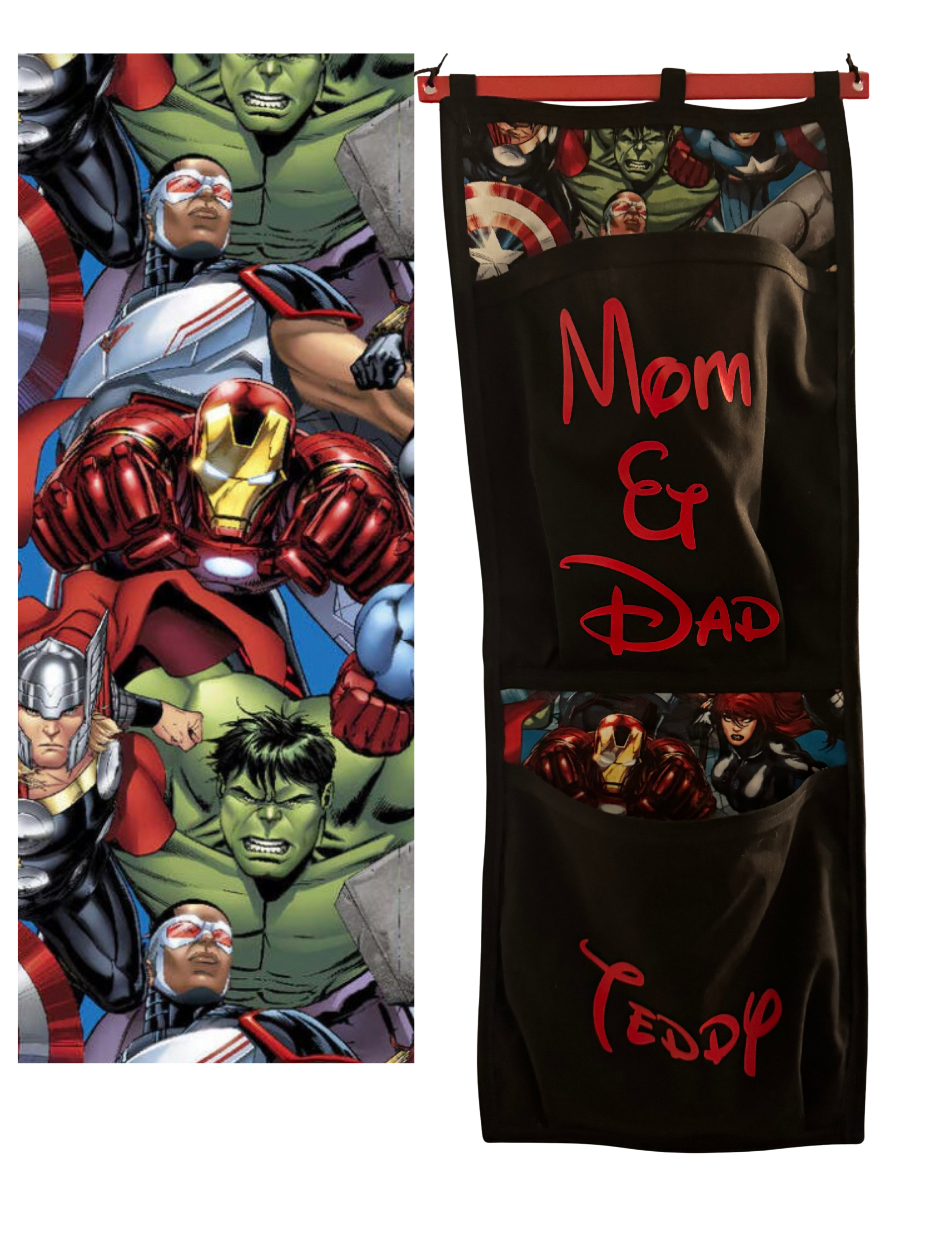 Avengers for Marvel on the High Seas with Captain America, Iron Man, Hulk, Thor fish extender with pockets, perfect for gift exchanges & Pixie Dust surprises. Personalization Embroidered or Vinyl (HTV)