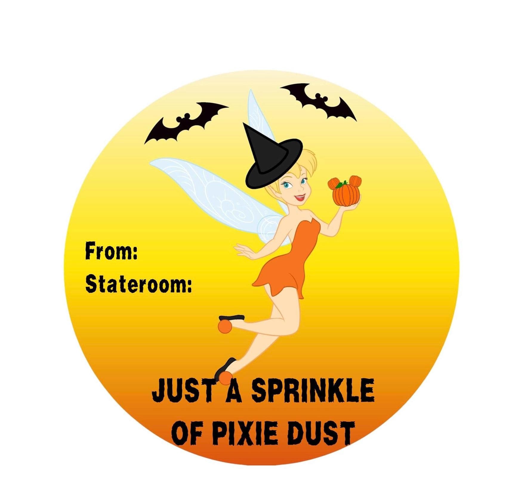 Halloween Disney Cruise Stickers | Pixie Dust Gift Tags | Fish Extender Gift | Personalized Cruise Sticker | Door Magnet