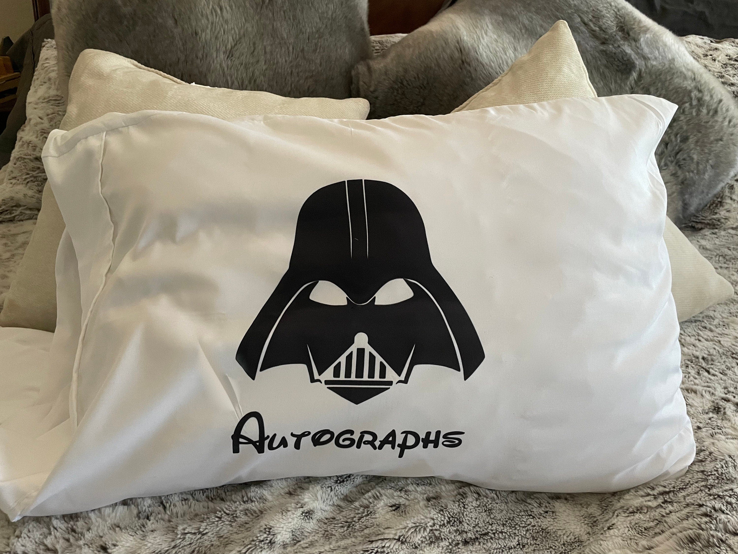 Autograph Queen or throw pillowcase Disney Character for Disney Land/world, Aulani, Disney Cruise perfect alternative to a autograph book