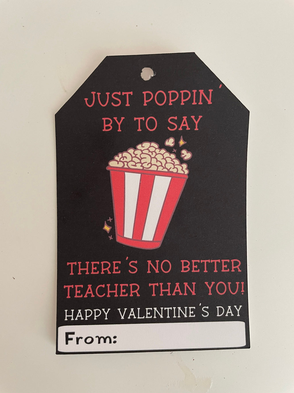 Re-usable popcorn bag for neighbors, friends, teacher gift