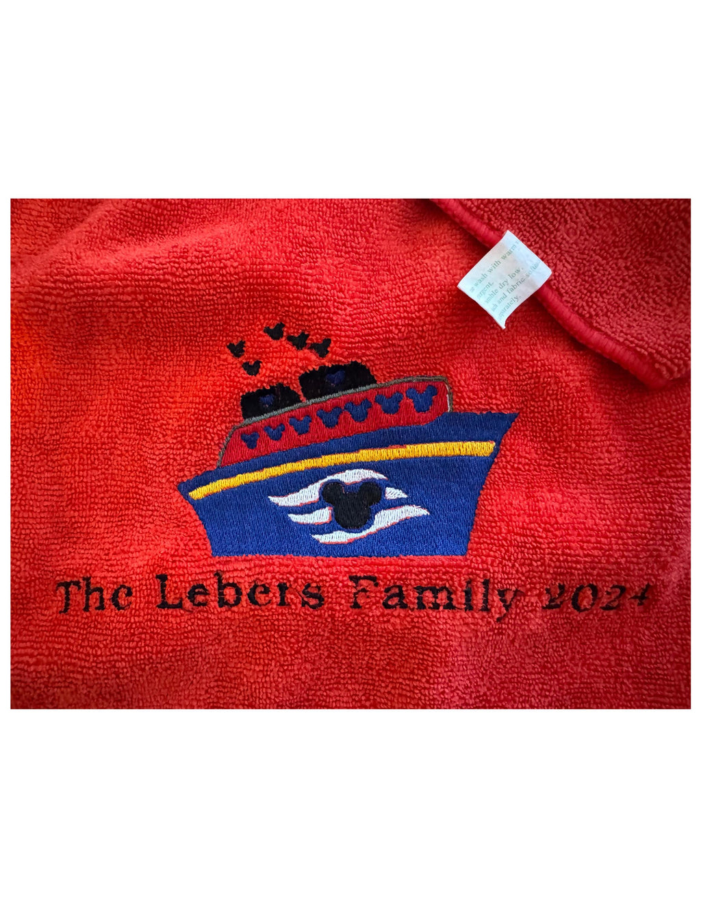 Personalized embroidered Disney Cruise Towel for Fish extender pixie dust or gift