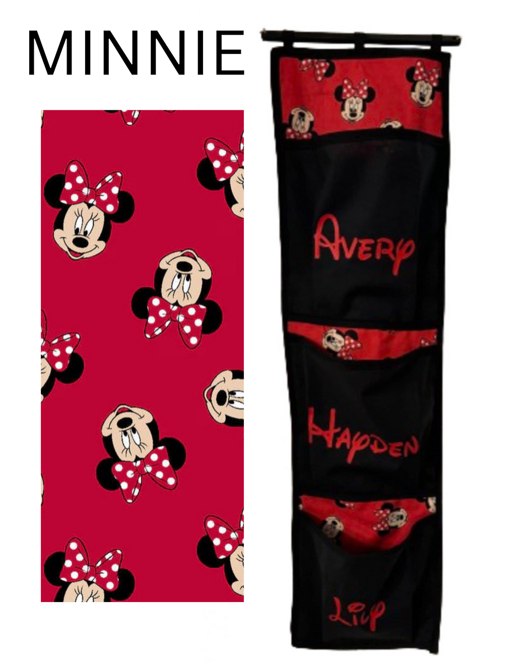 Minnie Mouse fish extender with pockets, perfect for gift exchanges & Pixie Dust surprises. Personalization Embroidered or Vinyl (HTV)