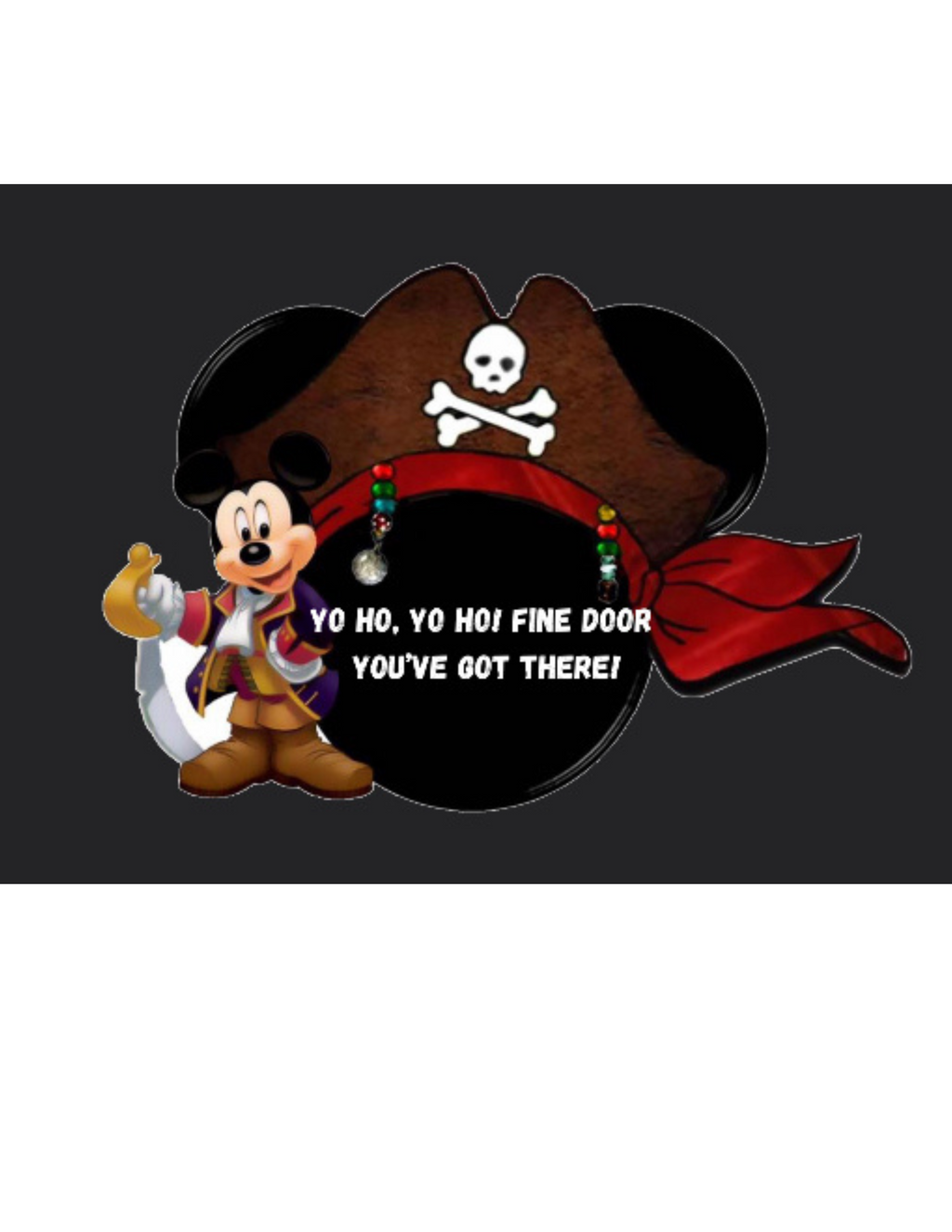 Personalized Pirate Mickey Cruise Door Magnet – Yo Ho Yo Ho Fine Door You’ve Got There – Disney Cruise Stateroom Gift 2” x 1.25”