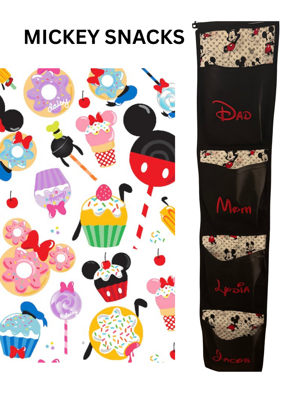 Disney Snacks fish extender with pockets, perfect for gift exchanges & Pixie Dust surprises. Personalization Embroidered or Vinyl (HTV)