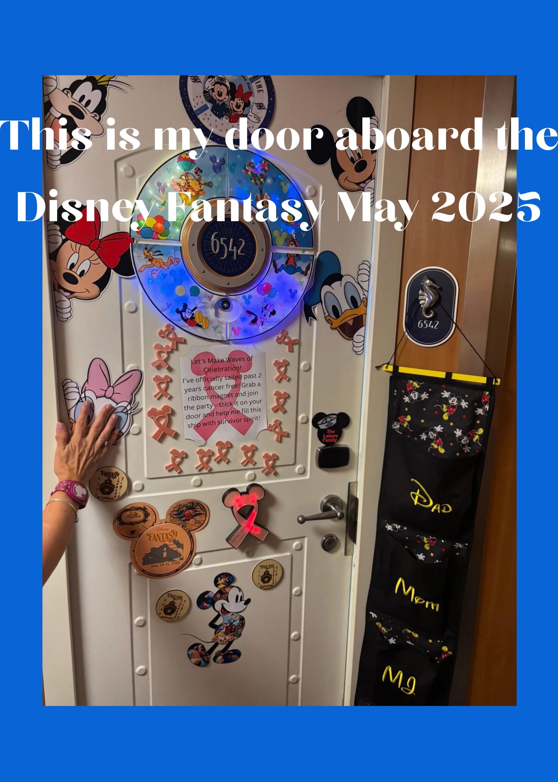 Cancer awareness cruise magnets to celebrate or spread awareness for a cruise line door or refrigerator