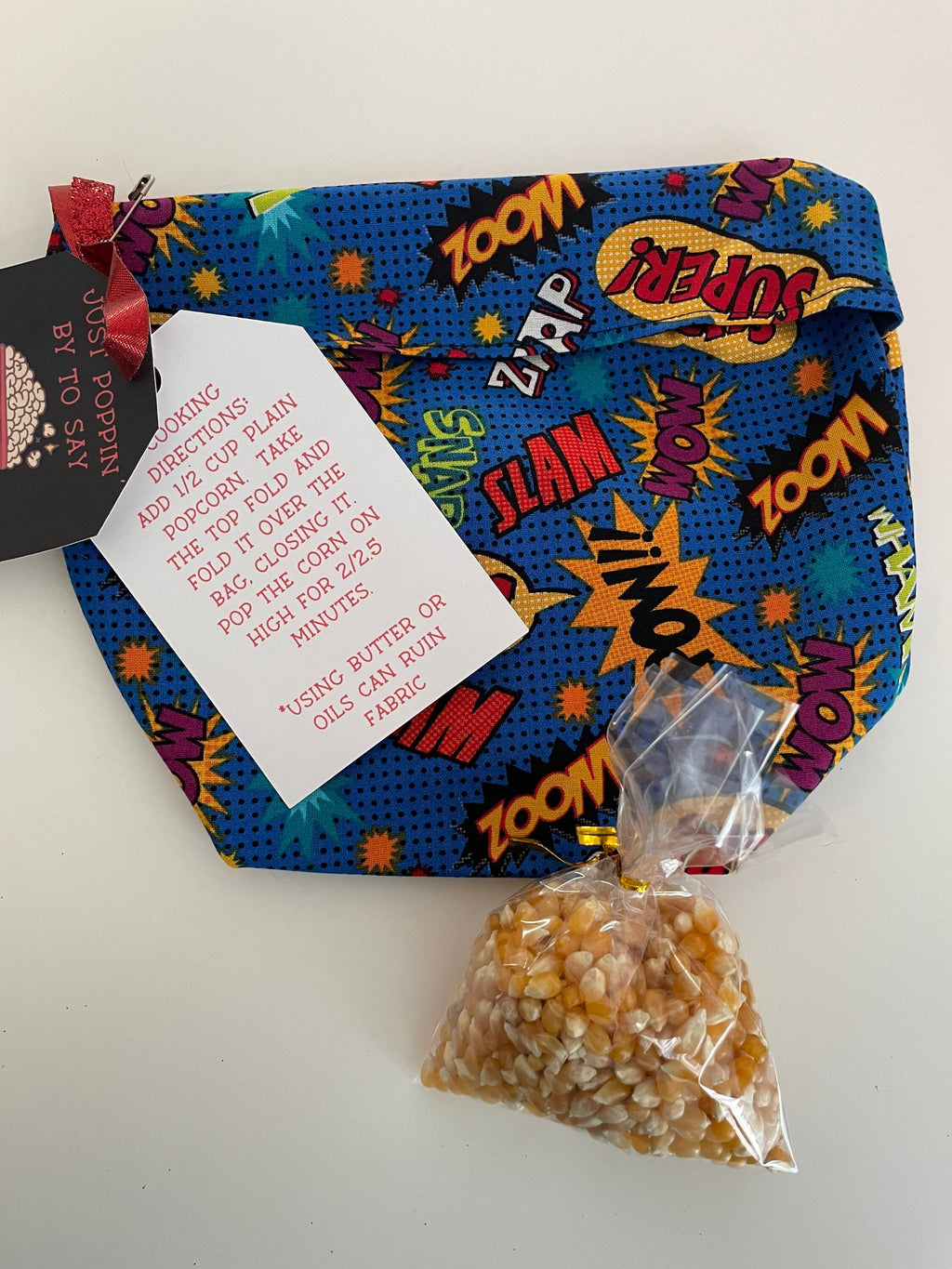 Re-usable popcorn bag for neighbors, friends, teacher gift