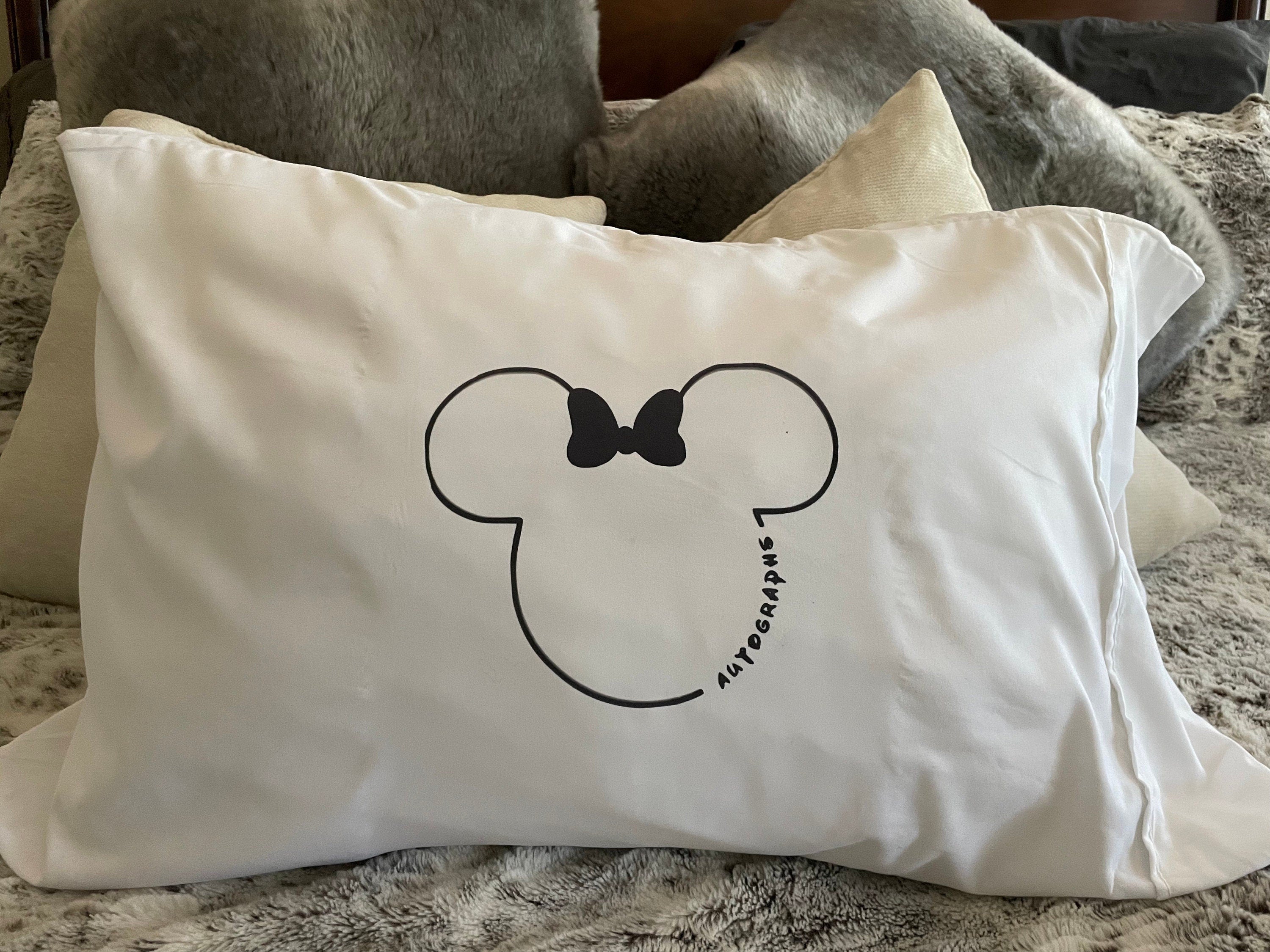 Autograph Queen or throw pillowcase Disney Character for Disney Land/world, Aulani, Disney Cruise perfect alternative to a autograph book