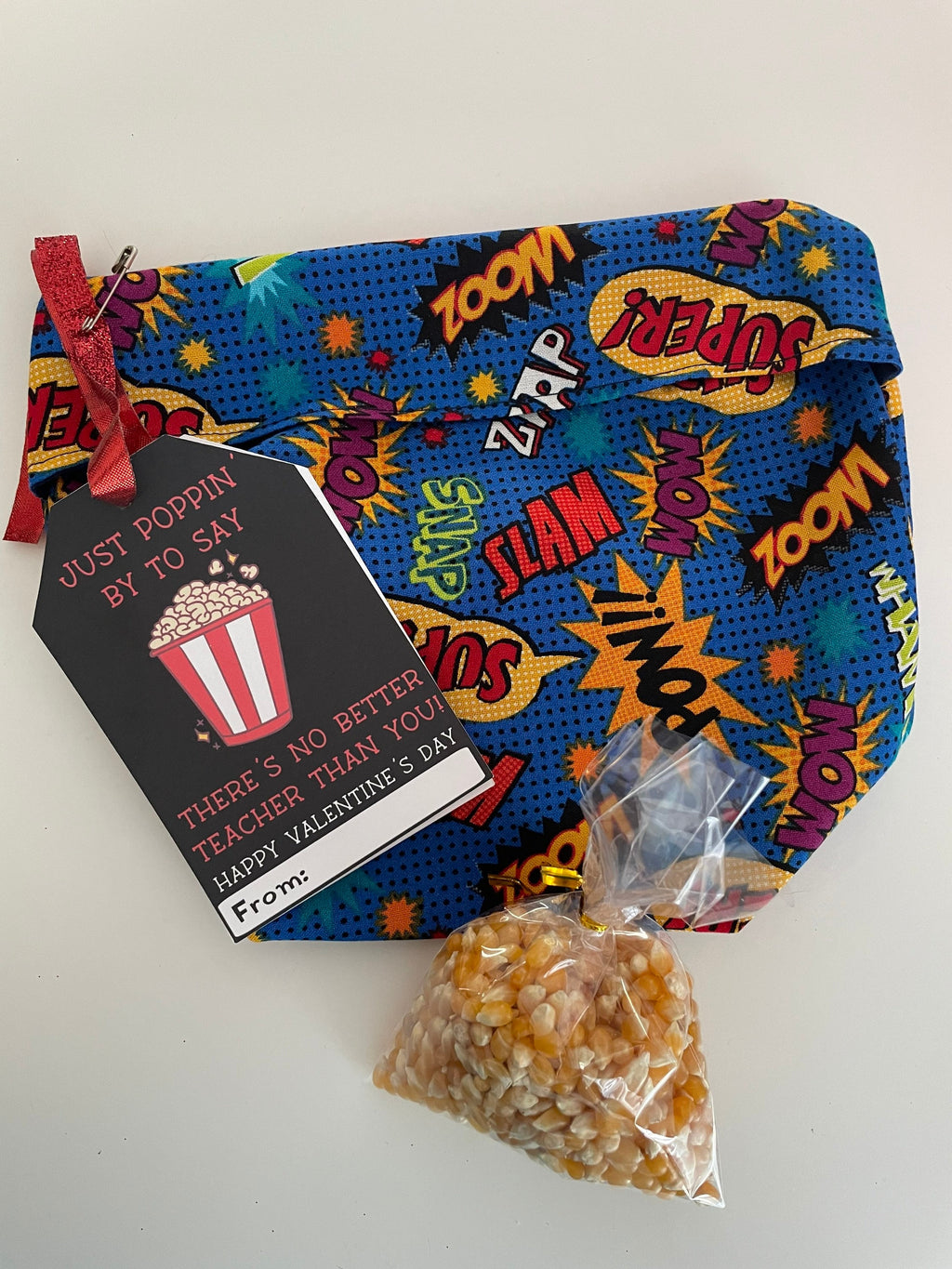 Re-usable popcorn bag for neighbors, friends, teacher gift