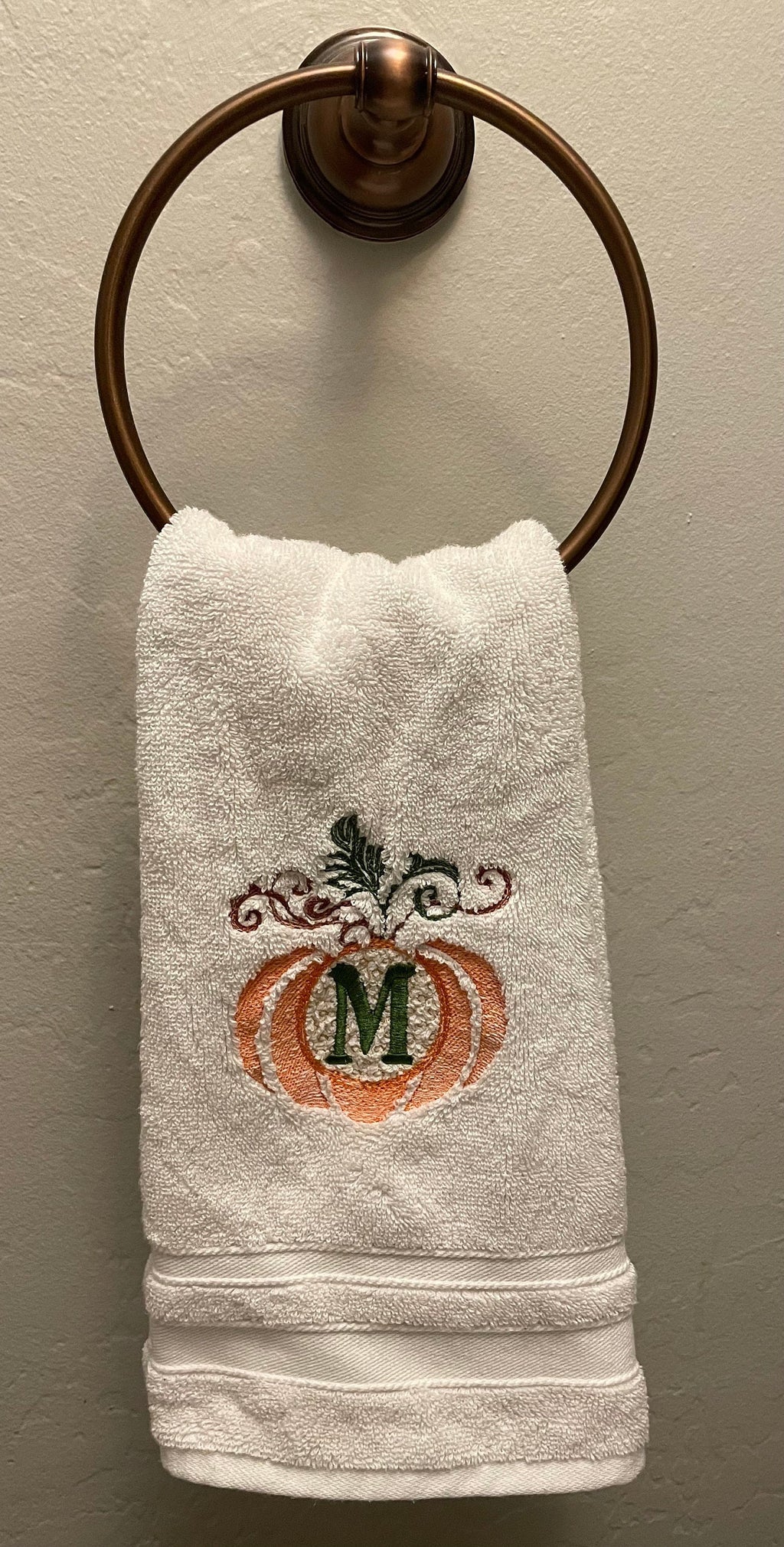Personalized Autumn/Fall/Halloween/Thanksgiving Pumpkin Hand Towel