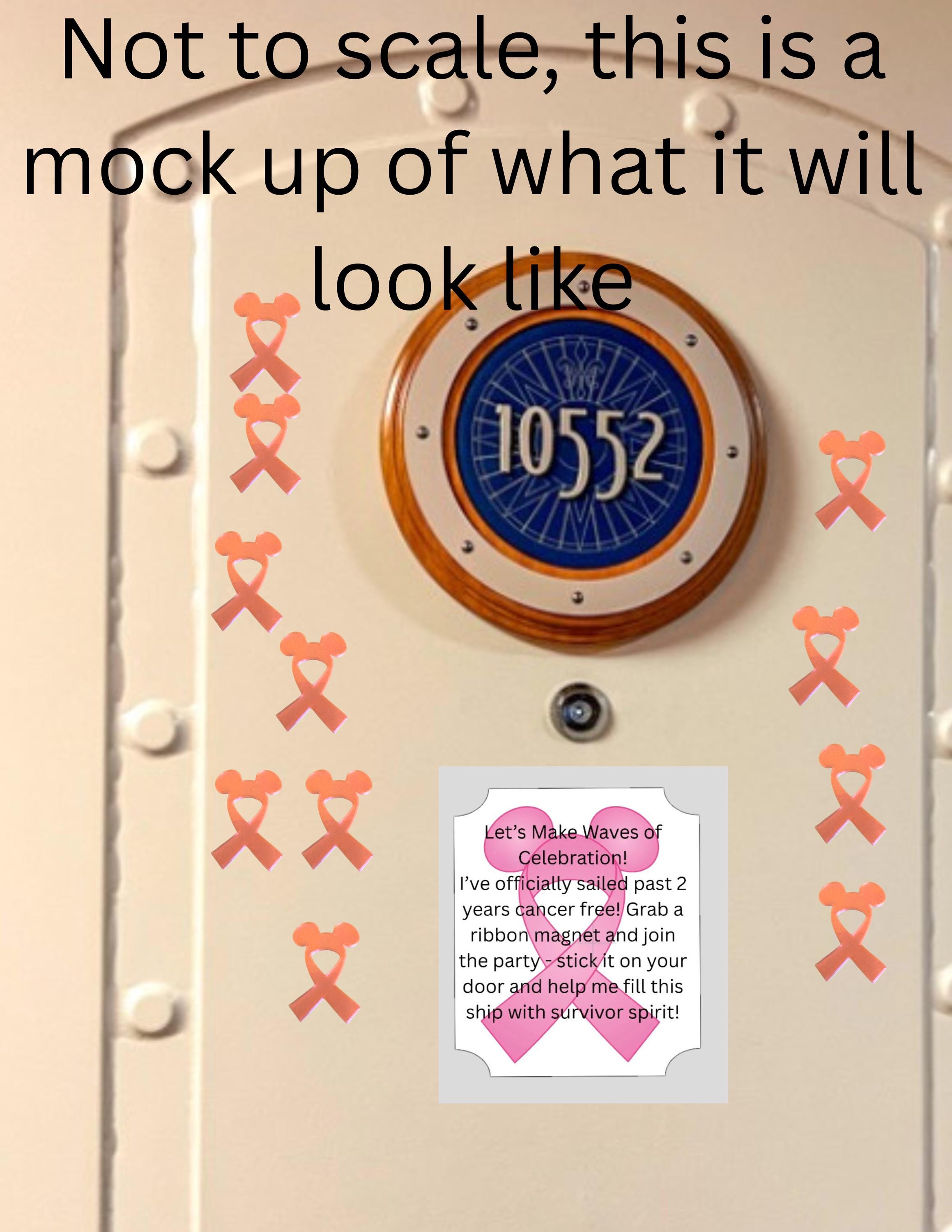 Cancer awareness cruise magnets to celebrate or spread awareness for a cruise line door or refrigerator