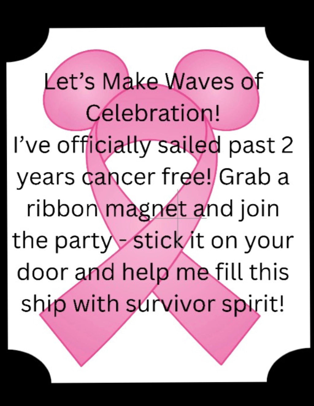 Cancer awareness cruise magnets to celebrate or spread awareness for a cruise line door or refrigerator