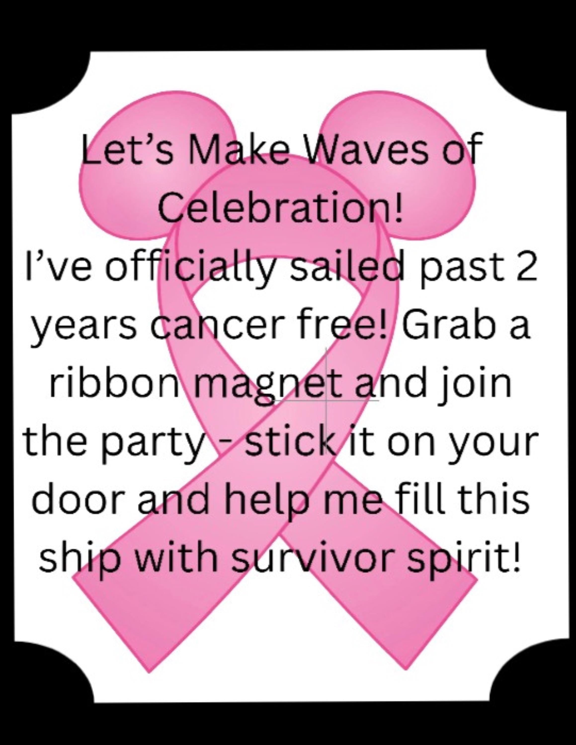 Cancer awareness cruise magnets to celebrate or spread awareness for a cruise line door or refrigerator